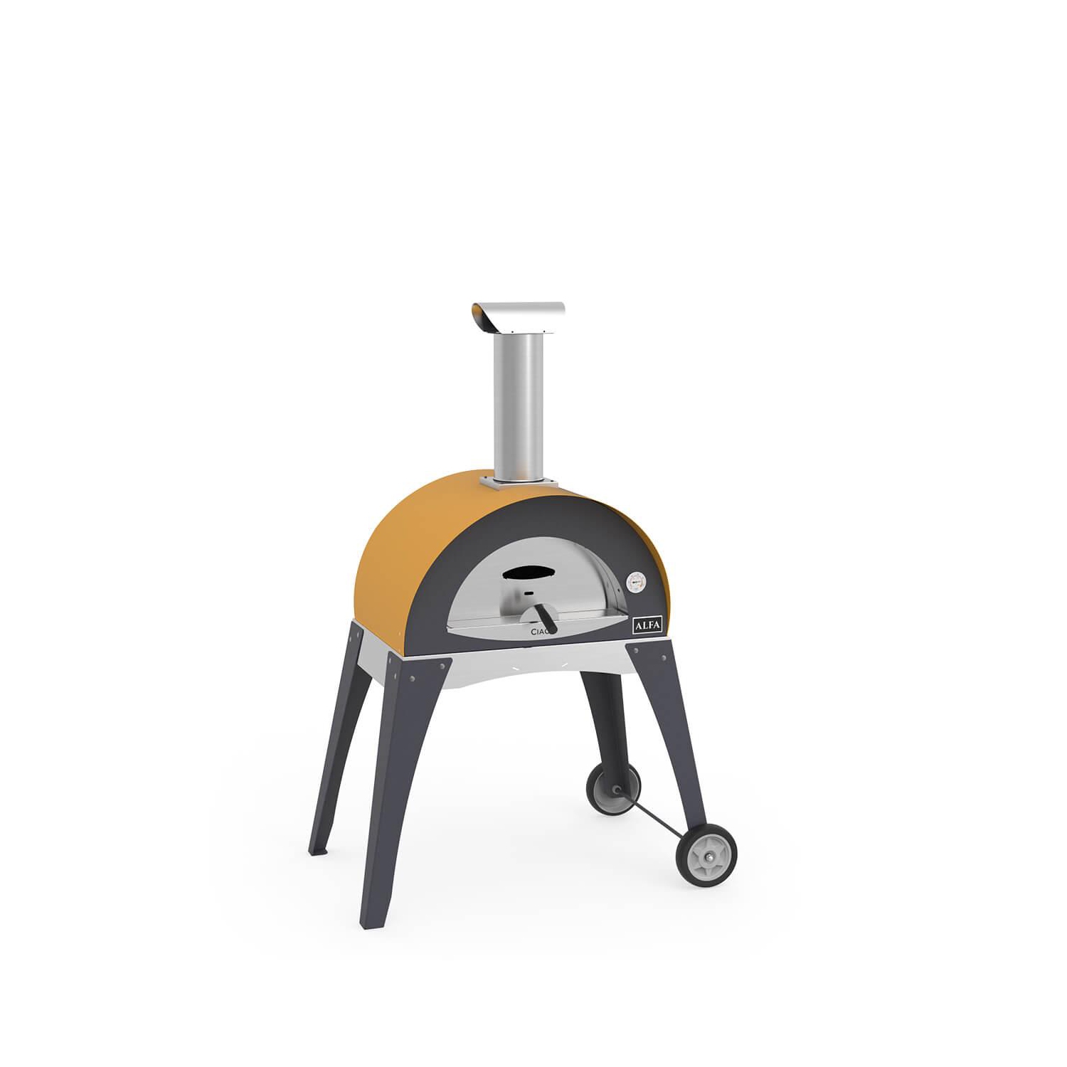Alfa CIAO Wood Fired Pizza Oven with Base, Yellow - FXCM-LGIA