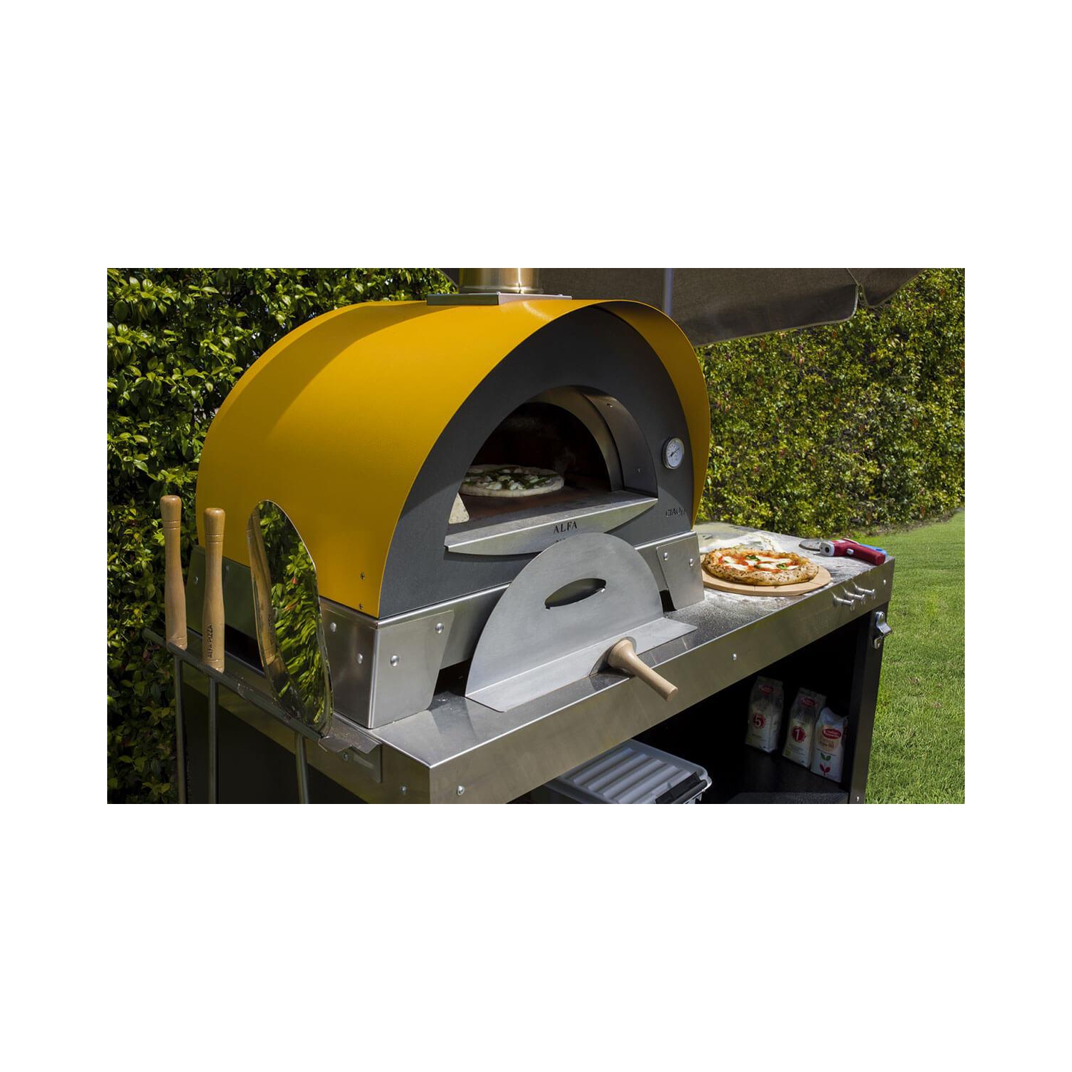 Alfa CIAO Wood Fired Pizza Oven with Base, Yellow - FXCM-LGIA