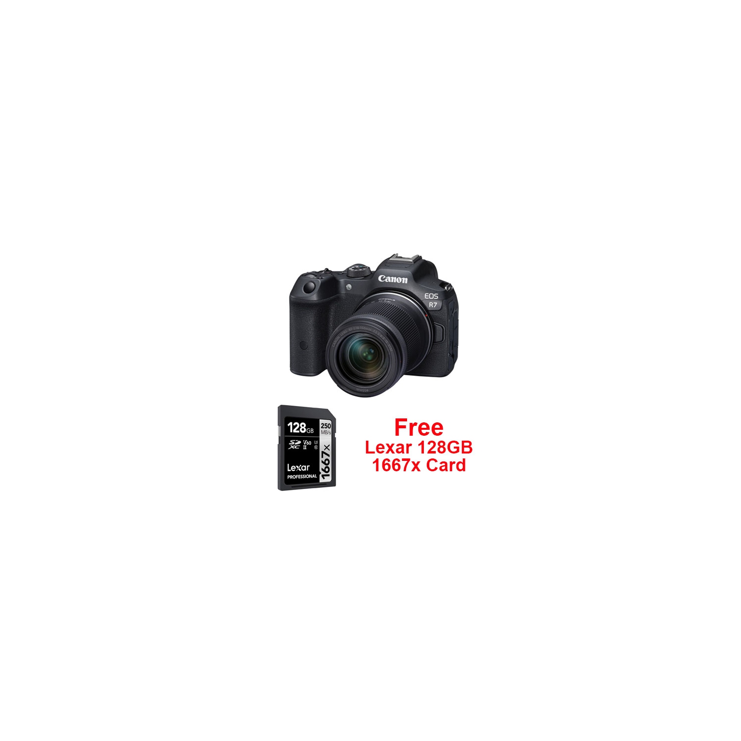 Canon EOS R7 Camera with RF-S 18-150mm Lens + 128GB Lexar SD. Canon Canon Authorized