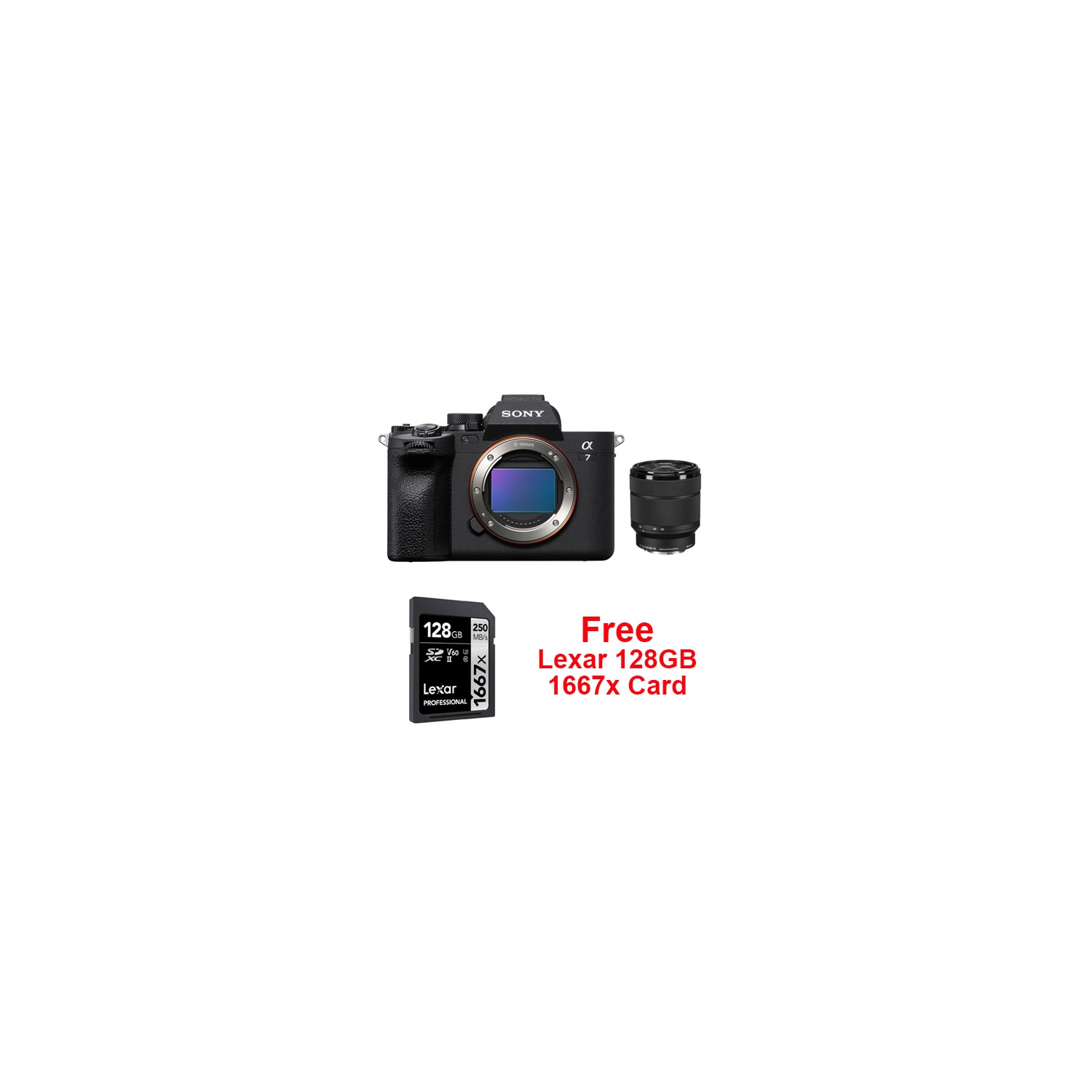 Sony Alpha a7 IV Camera with 28-70mm f3.5-5.6 + 128GB 1667x Lexar Pro Card