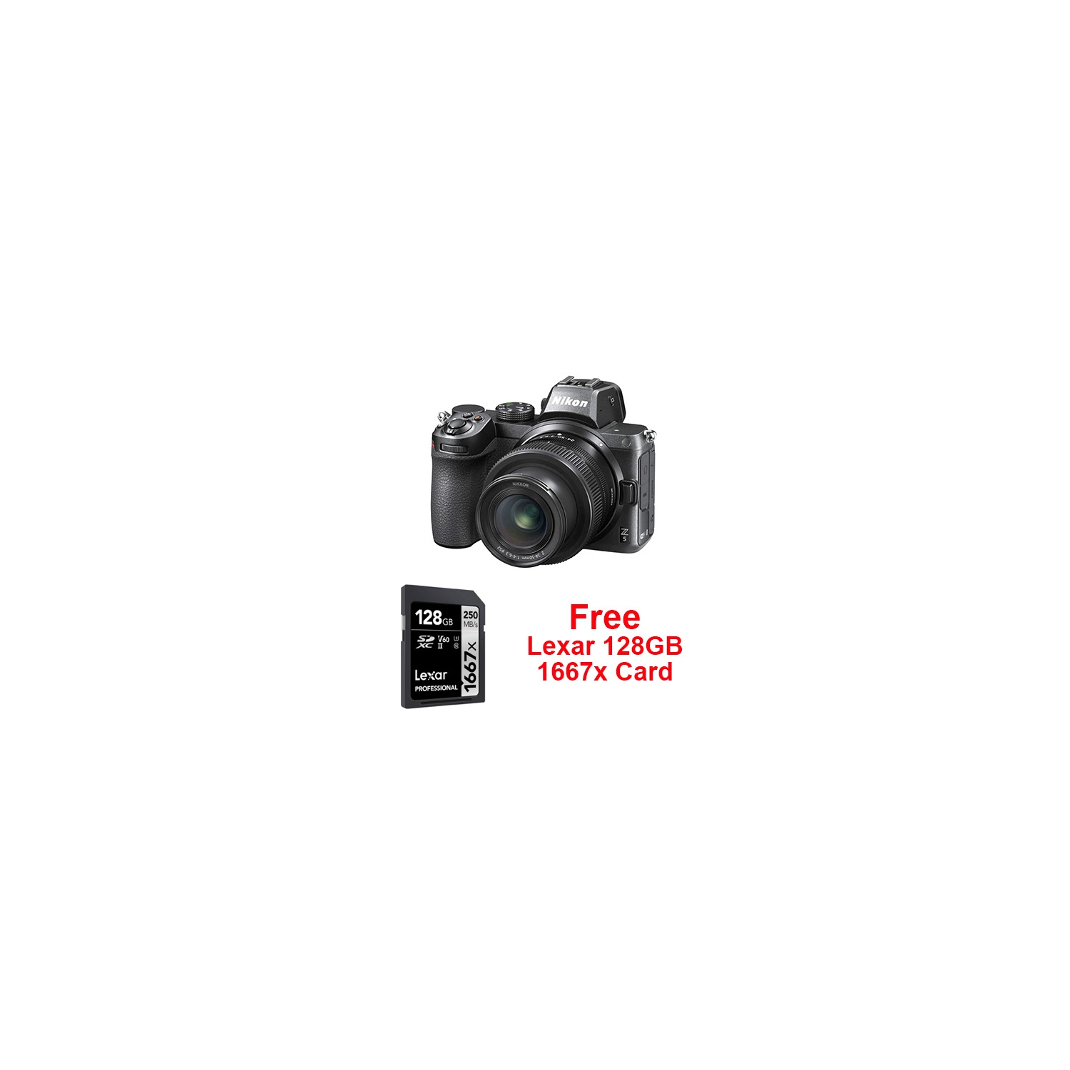 Nikon Z5 Camera with 24-50mm f4.6.3 + 128GB 1667x Lexar Pro Card