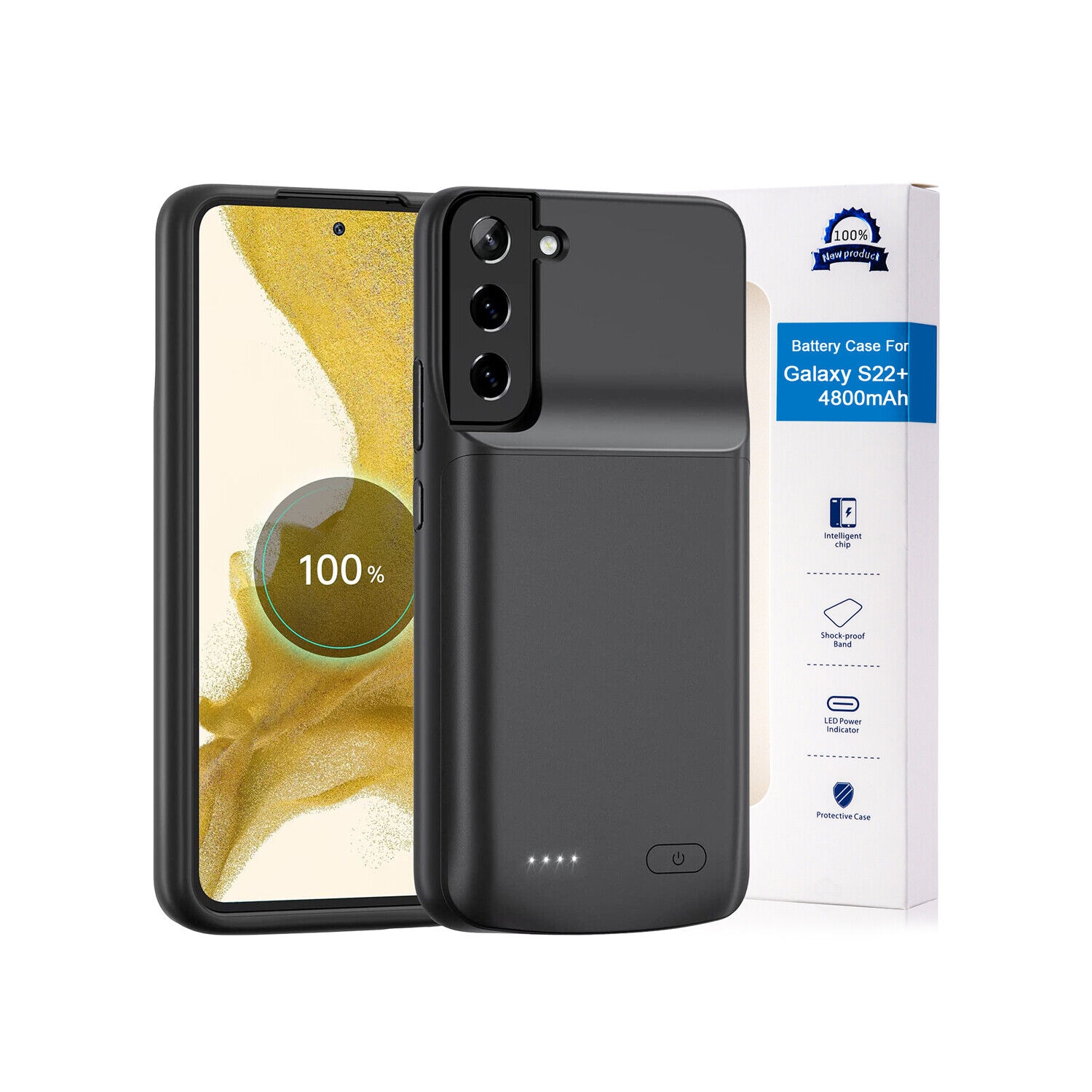 Pour Galaxy S22 6.1 po avec batterie de secours rechargeable [4800mAh] CA