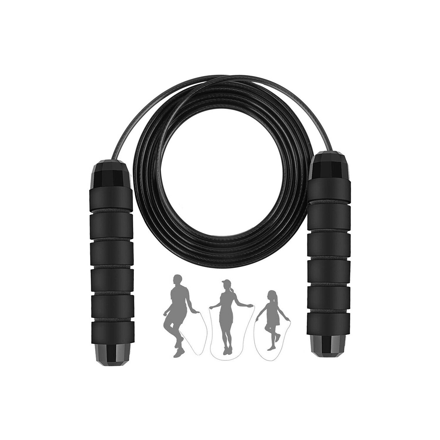 Corde à sauter avec câble en acier PVC anti-enchevêtrement pour la mise en forme, le conditionnement physique et la perte de gras