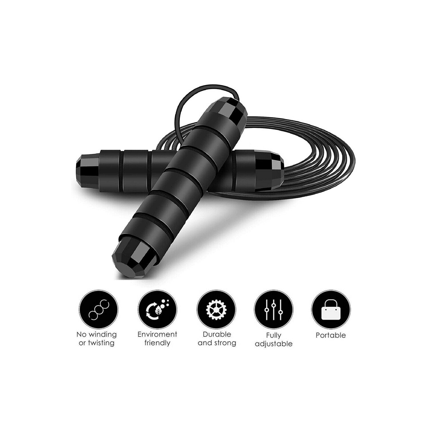 Corde à sauter avec câble en acier PVC anti-enchevêtrement pour la mise en forme, le conditionnement physique et la perte de gras