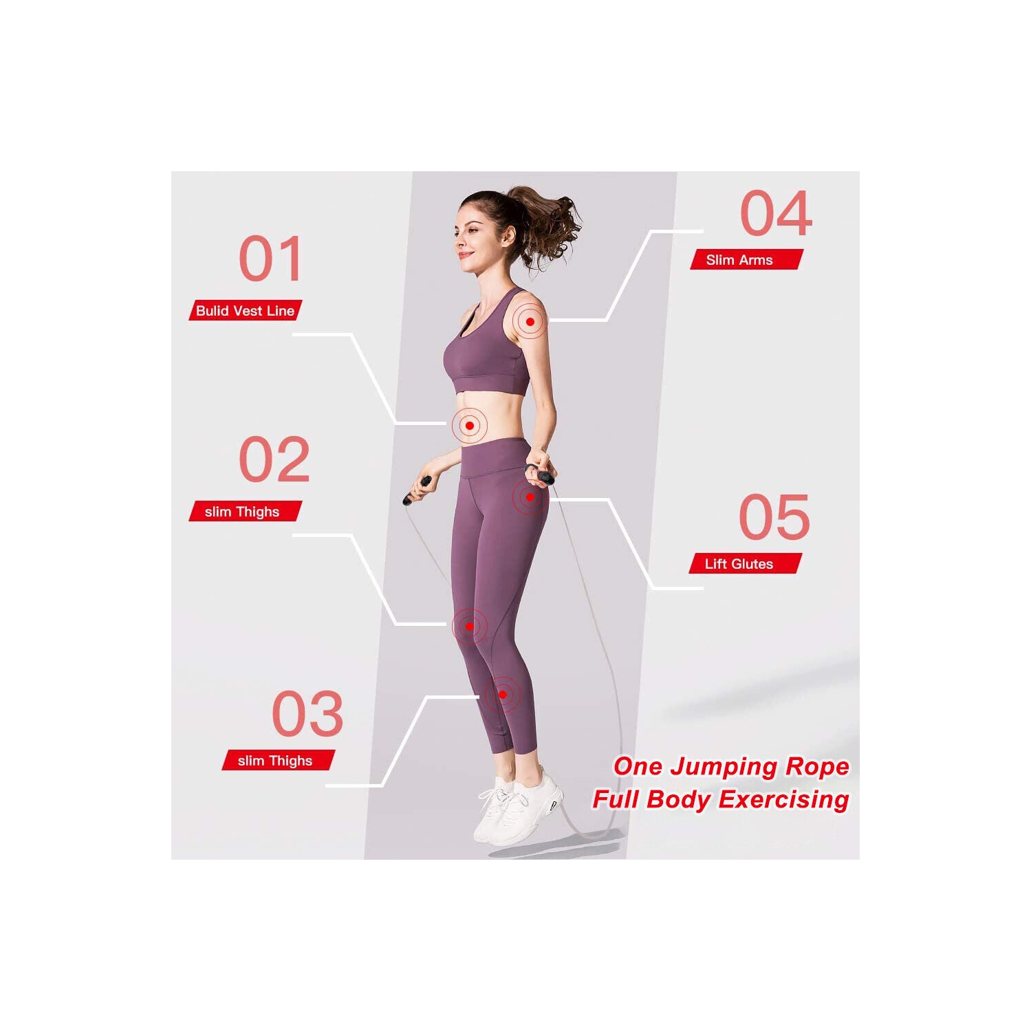 Corde à sauter avec câble en acier PVC anti-enchevêtrement pour la mise en forme, le conditionnement physique et la perte de gras