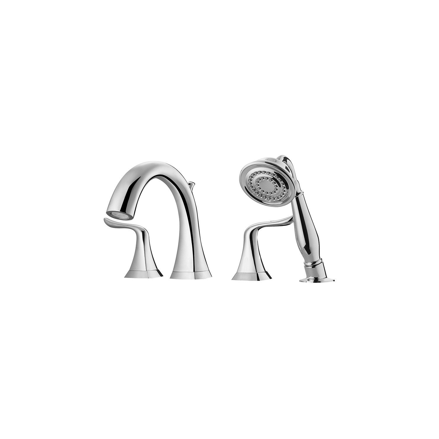 Robinet de baignoire romaine Vinnoa Claudius avec douche à main, chrome