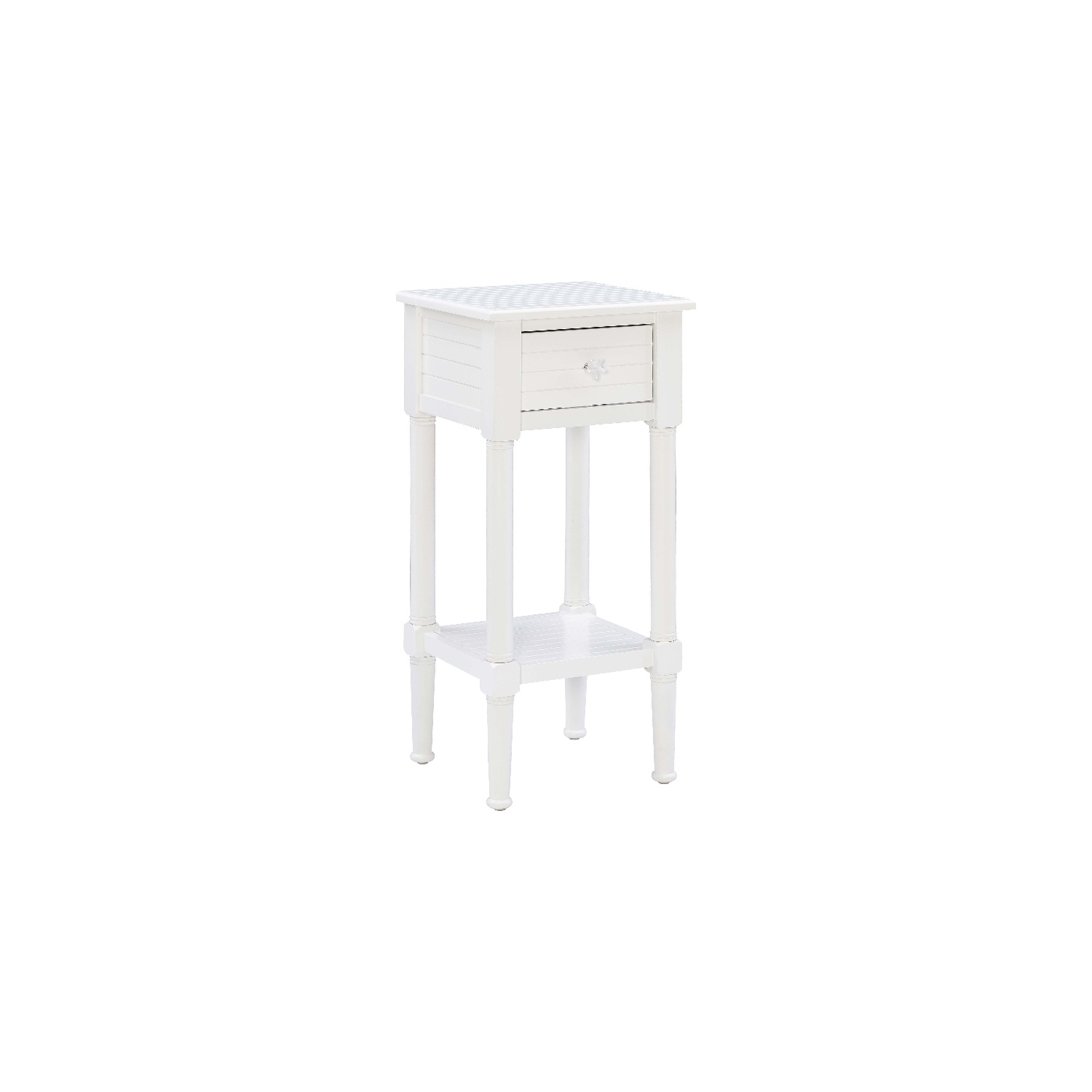Linon Styers Wood End Table with Storage in White