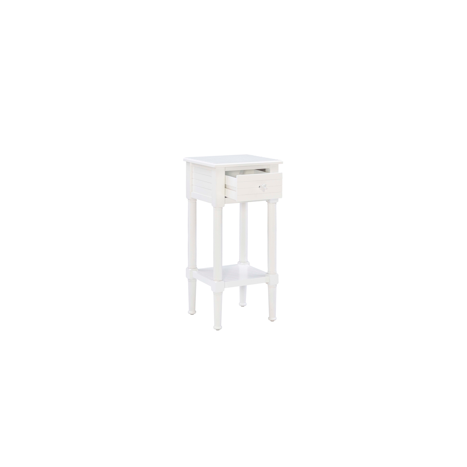 Linon Styers Wood End Table with Storage in White