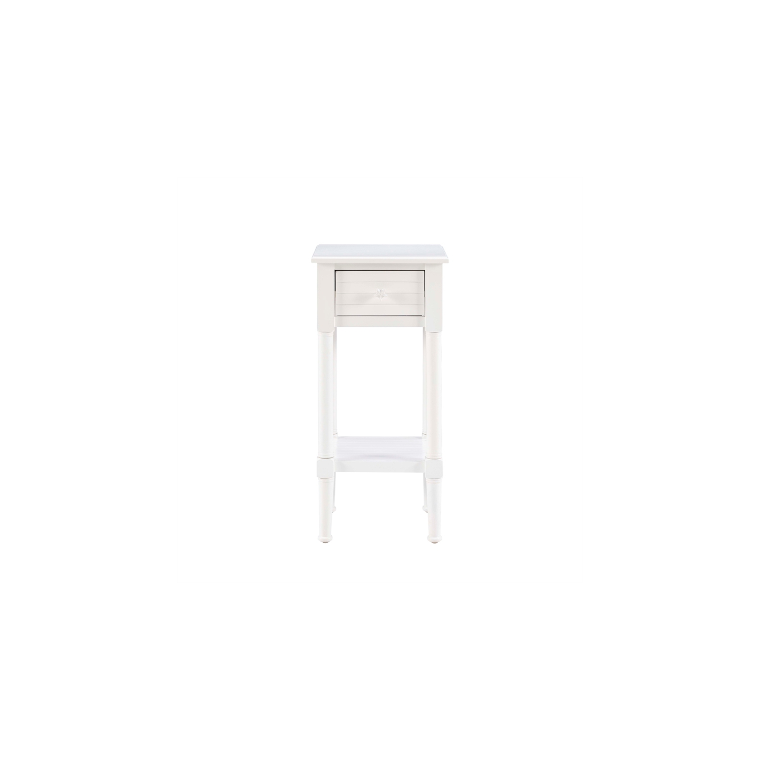 Linon Styers Wood End Table with Storage in White