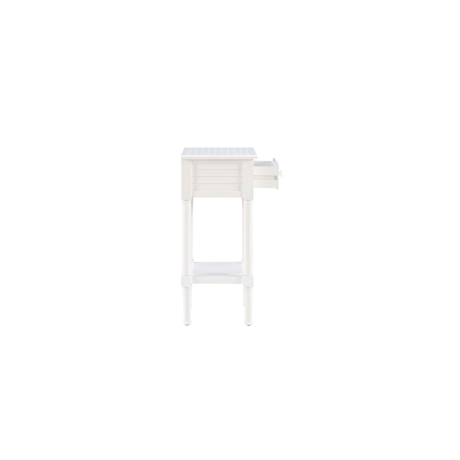 Linon Styers Wood End Table with Storage in White