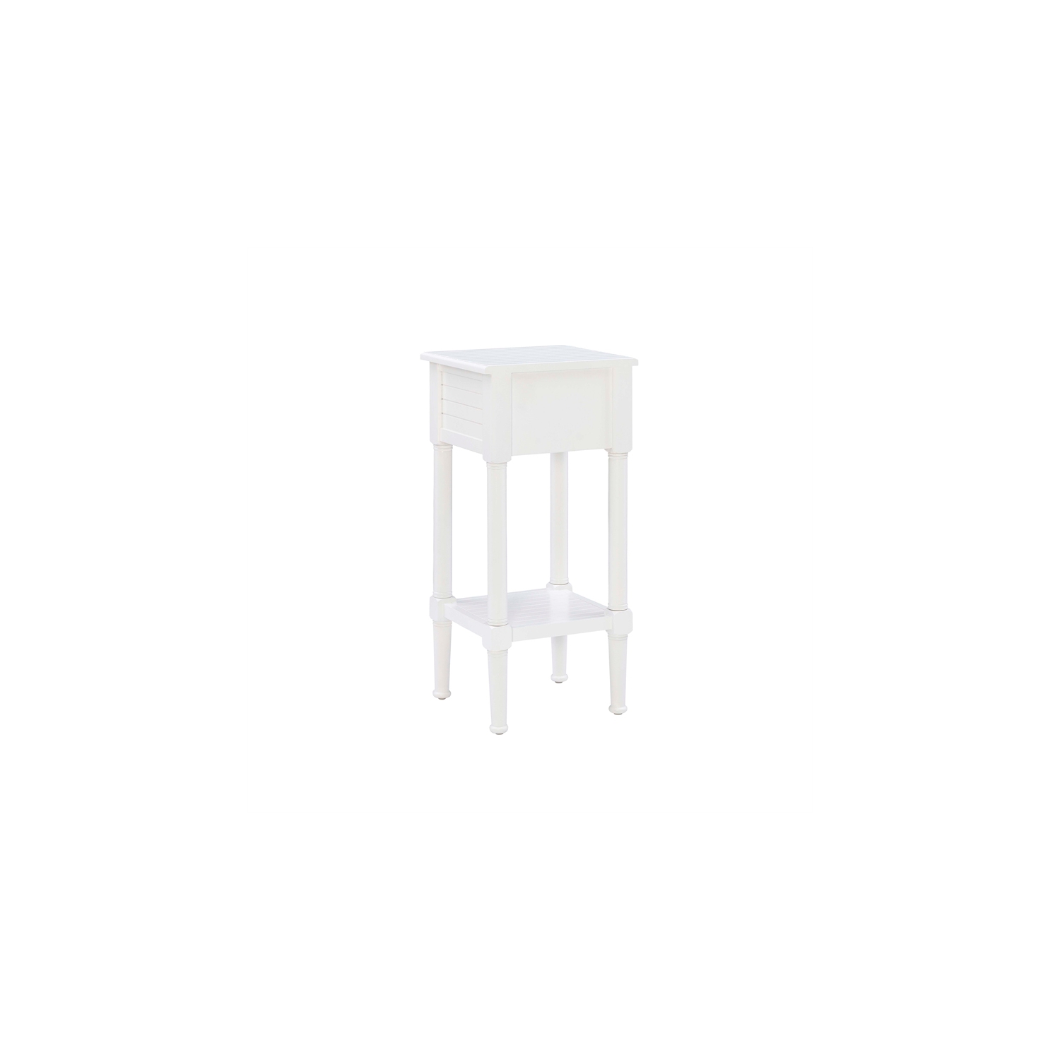 Linon Styers Wood End Table with Storage in White