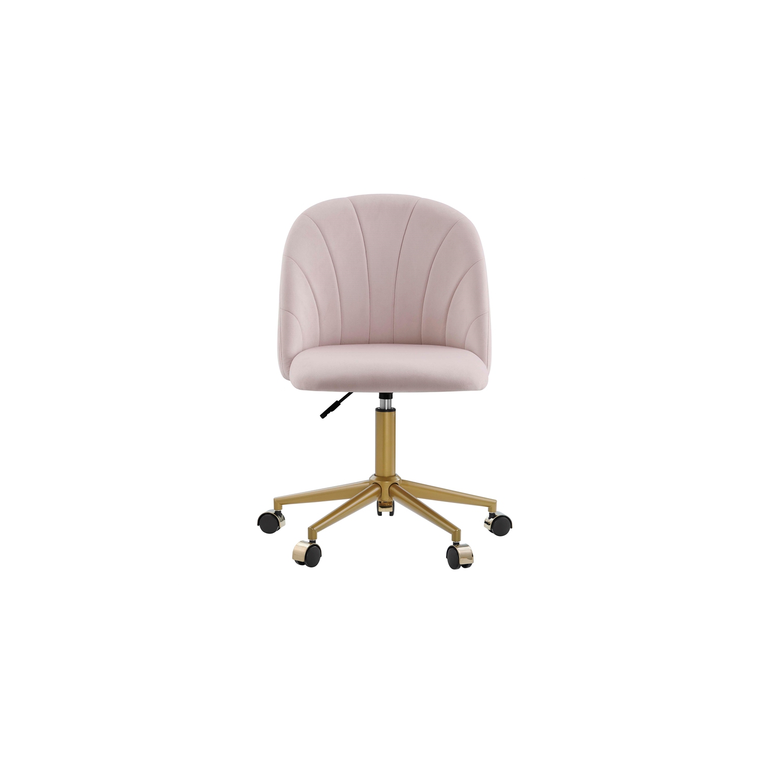 Linon Alyssa Metal Office Desk Chair in Blush Pink