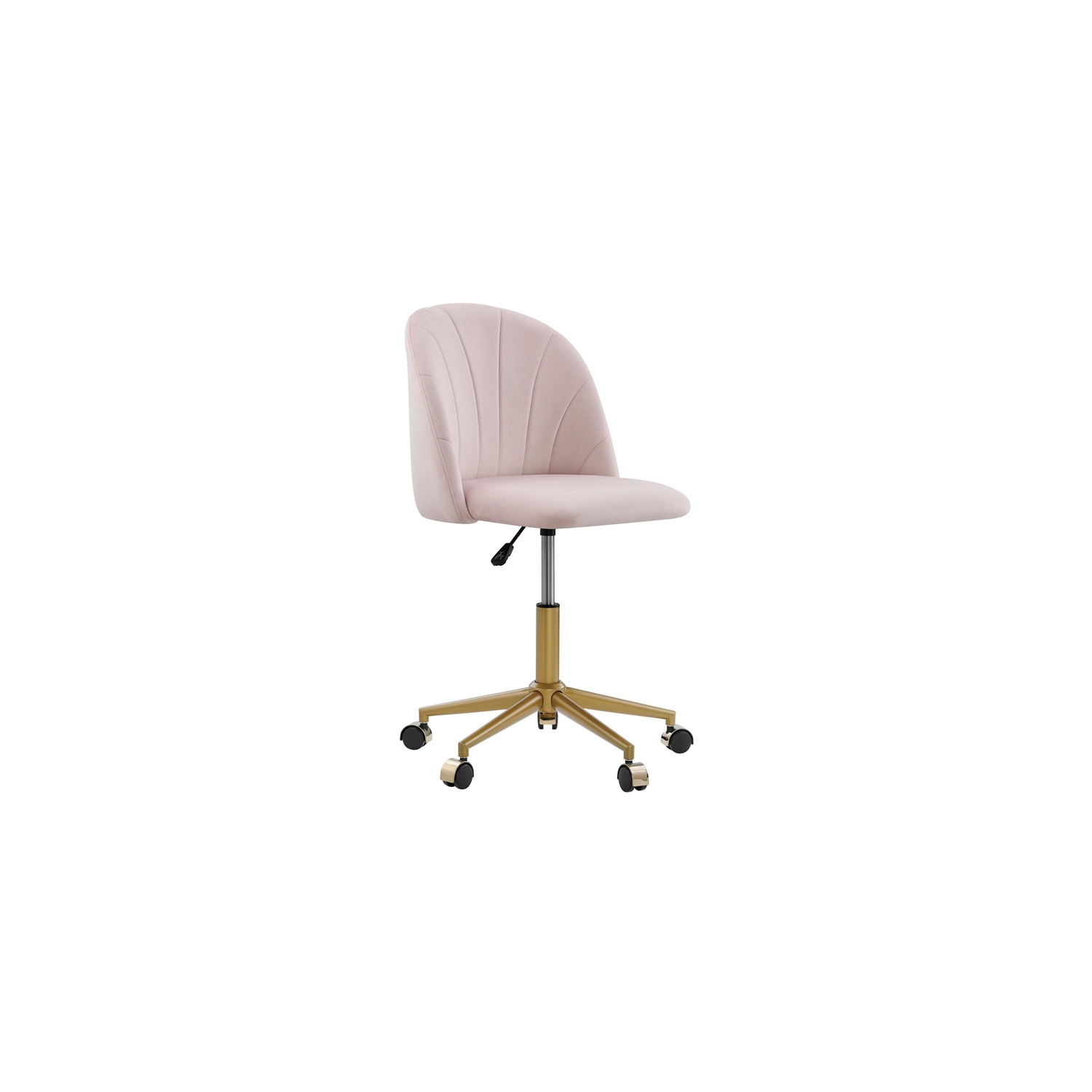 Linon Alyssa Metal Office Desk Chair in Blush Pink