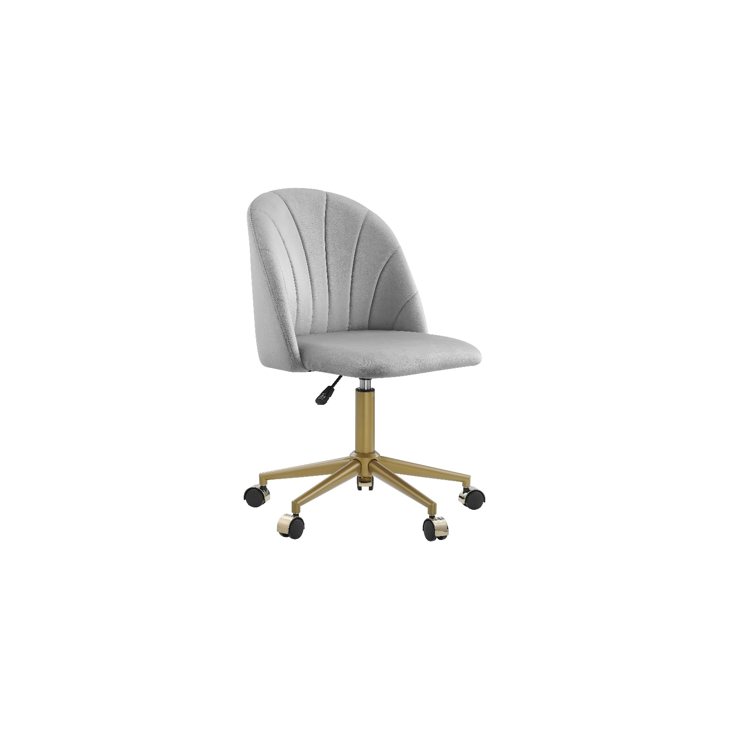 Linon Alyssa Metal Office Desk Chair in Light Gray