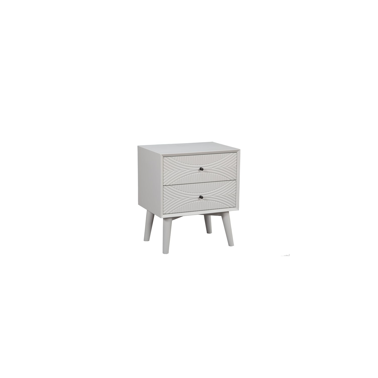 Alpine Furniture Tranquility 2 Drawer Wood Nightstand in White