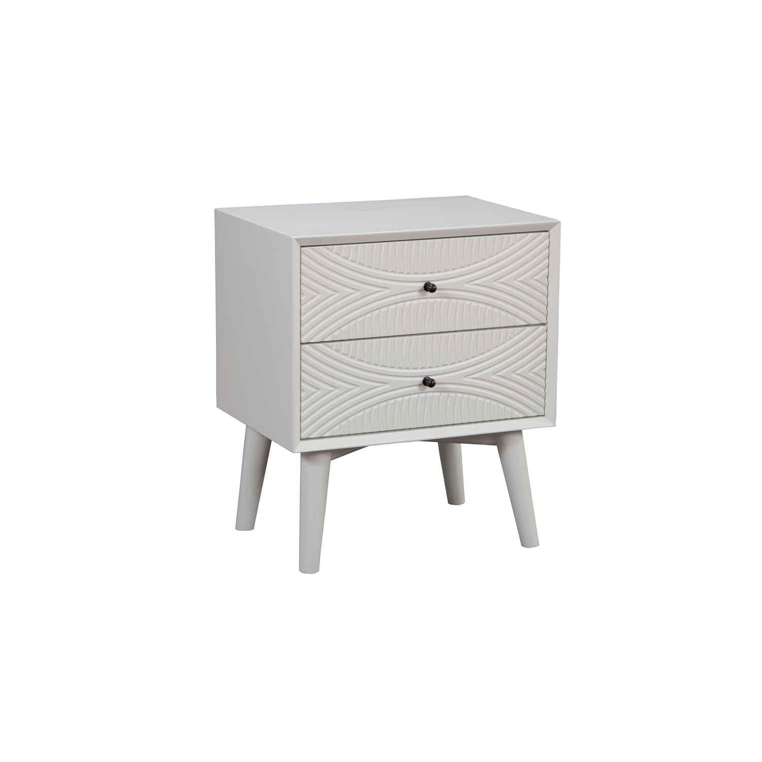 Alpine Furniture Tranquility 2 Drawer Wood Nightstand in White