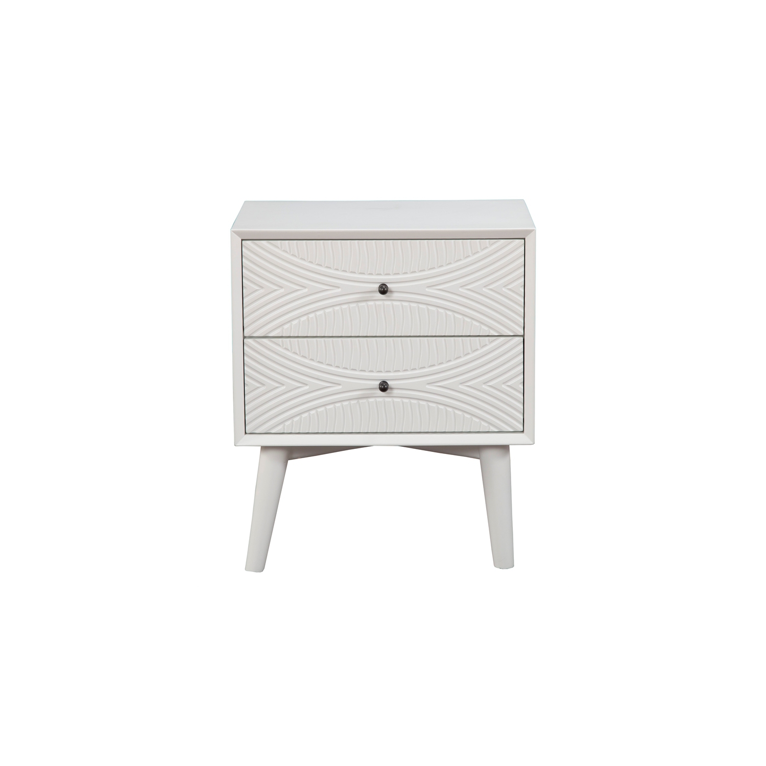 Alpine Furniture Tranquility 2 Drawer Wood Nightstand in White