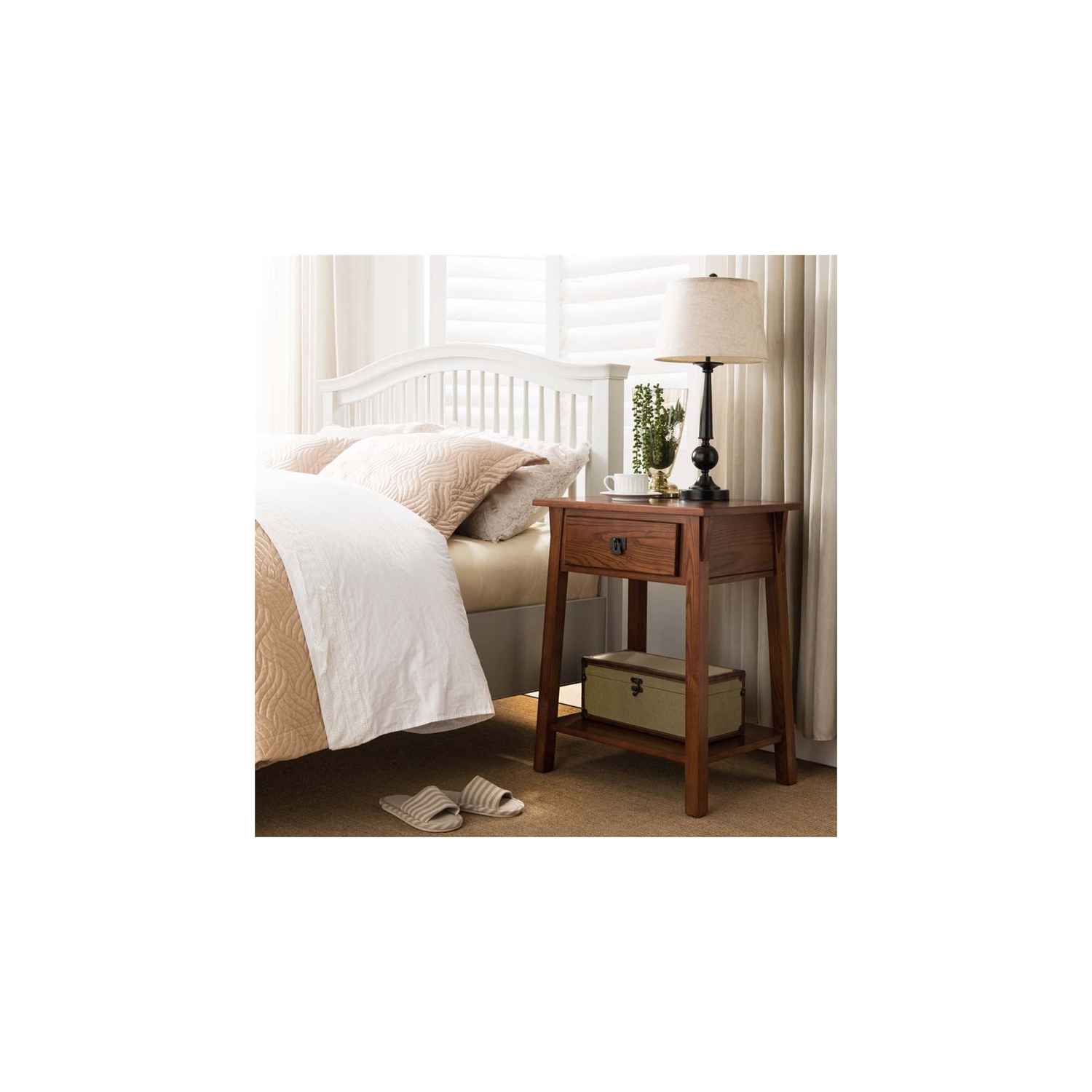 Leick Favorite Finds 1 Drawer Solid Wood Nightstand in Russet Brown