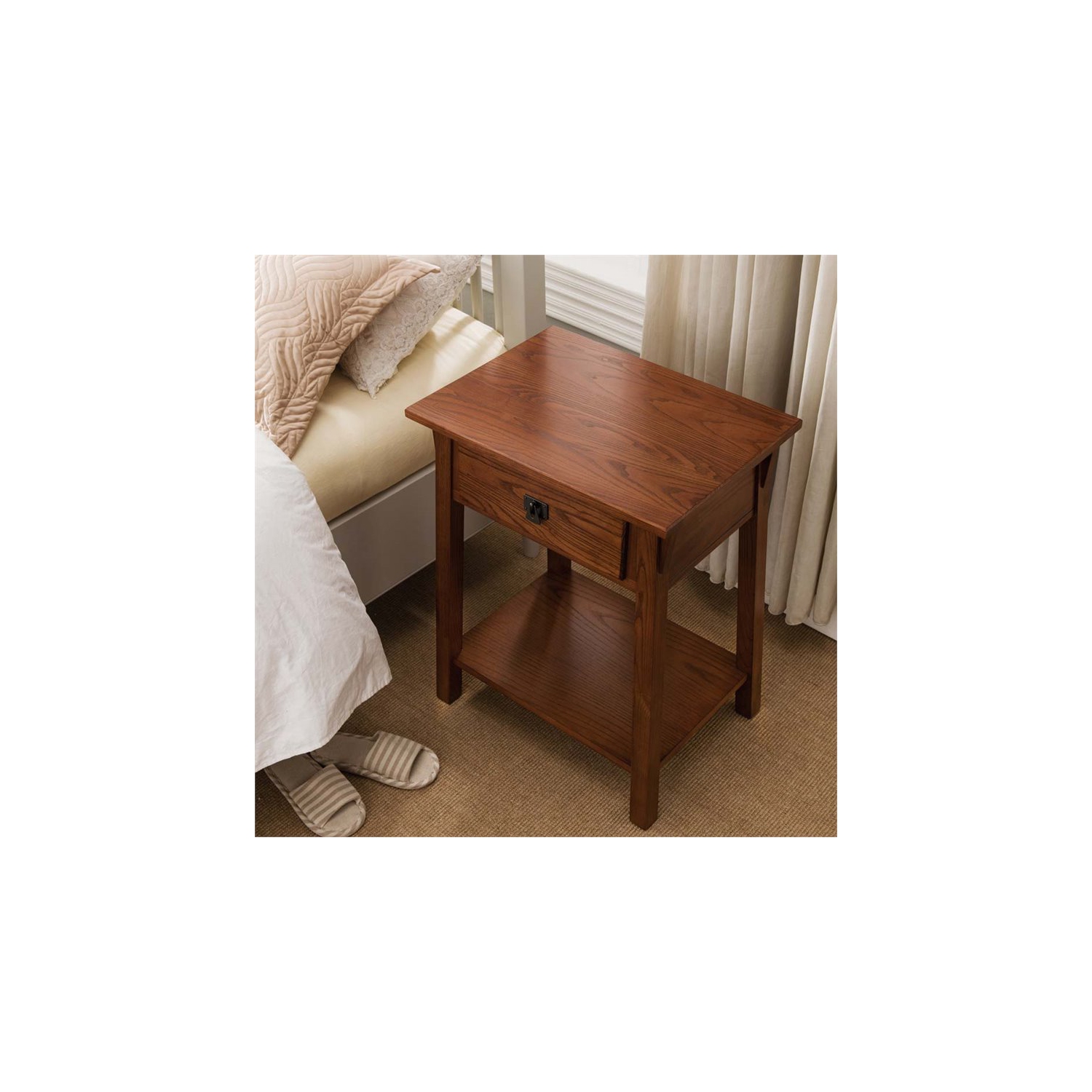 Leick Favorite Finds 1 Drawer Solid Wood Nightstand in Russet Brown