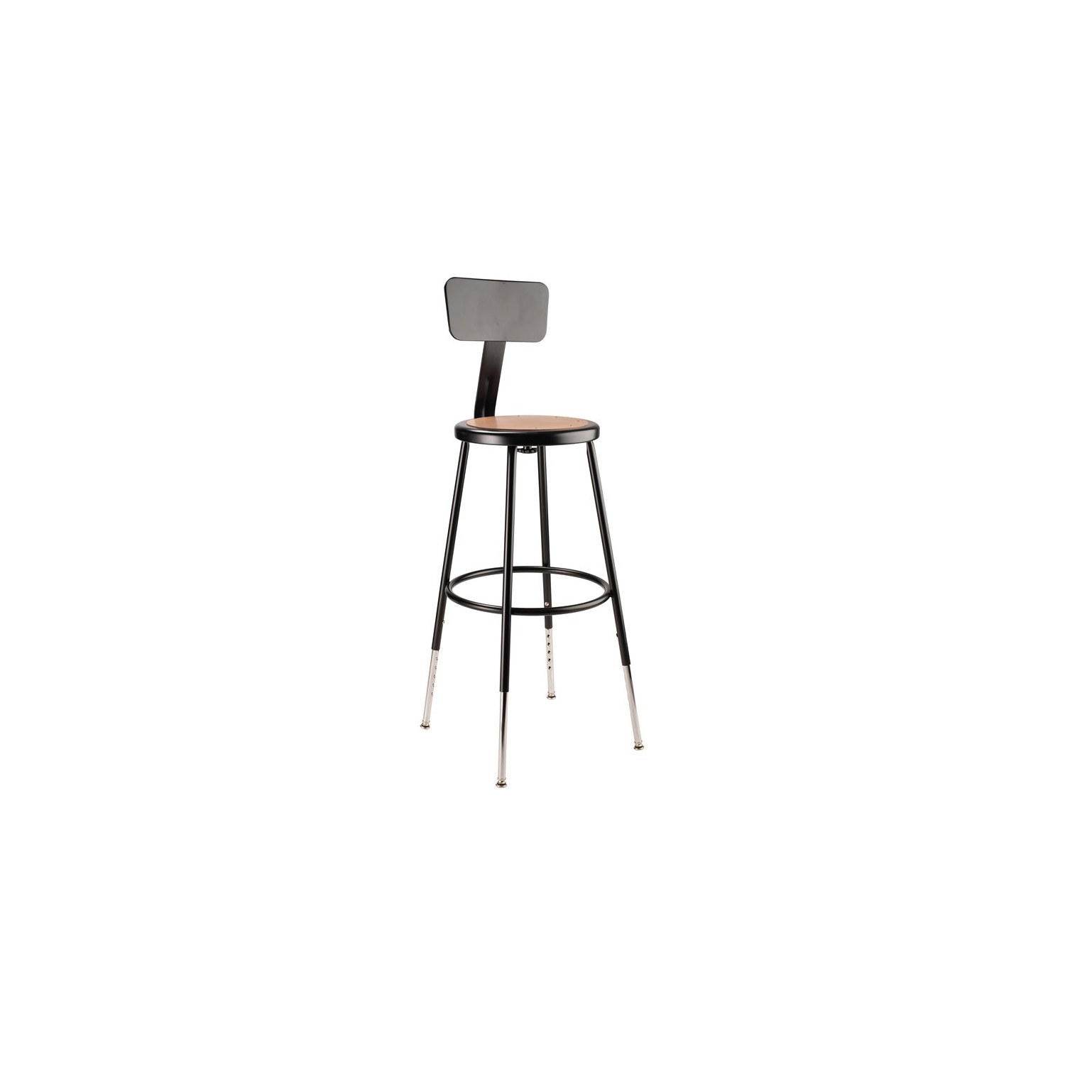 NPS 6200 Series 25-33" Height Adjustable Metal Heavy Duty Stool in Black