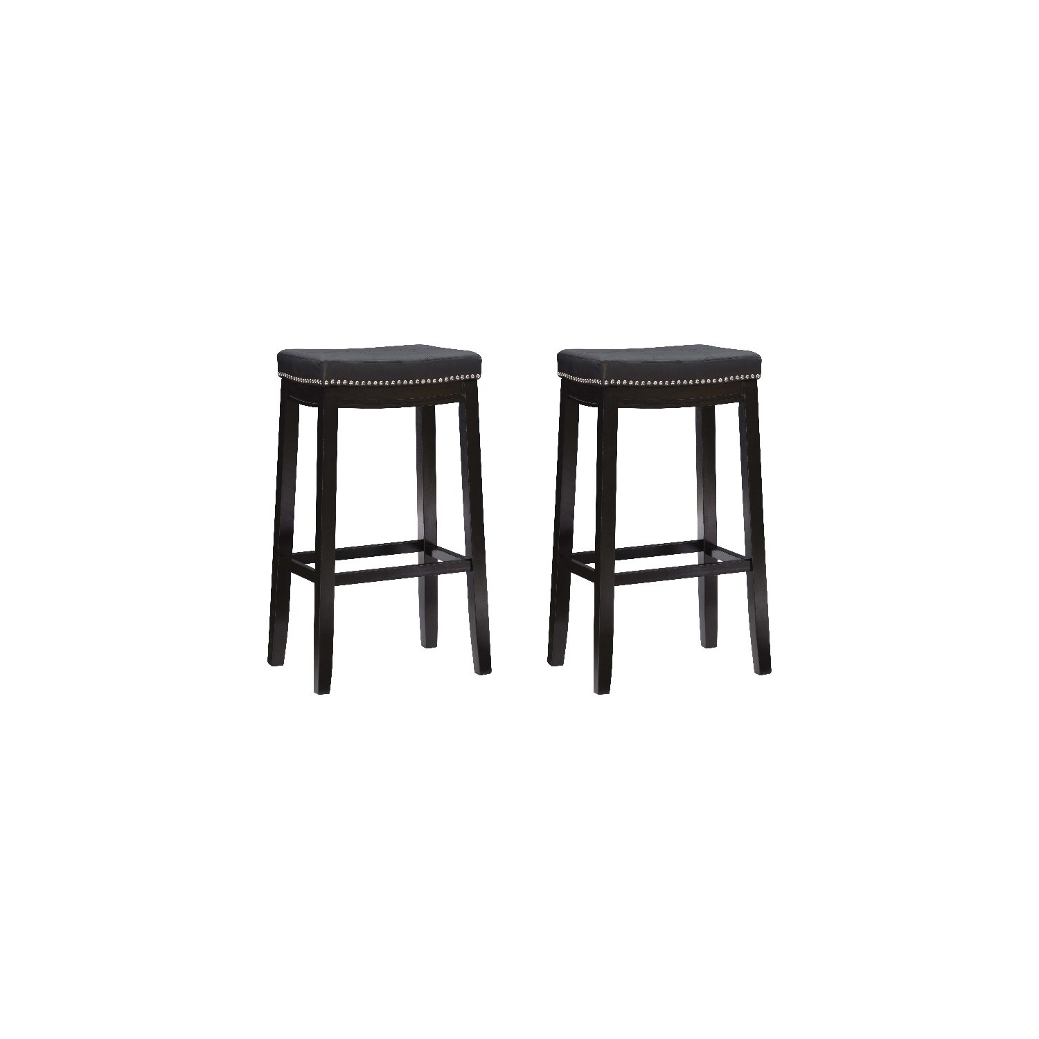 Linon Claridge Wood Set of Two Bar Stools in Black