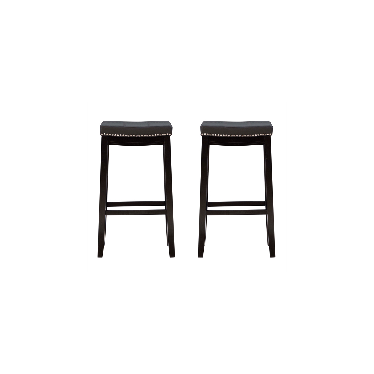 Linon Claridge Wood Set of Two Bar Stools in Black
