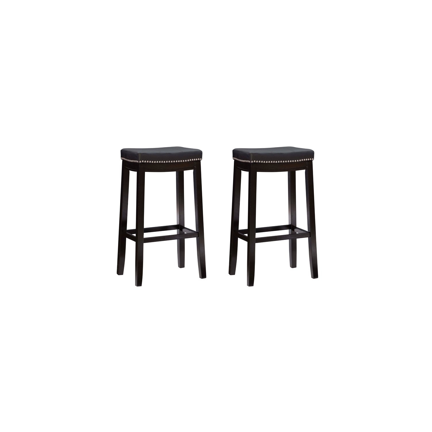 Linon Claridge Wood Set of Two Bar Stools in Black