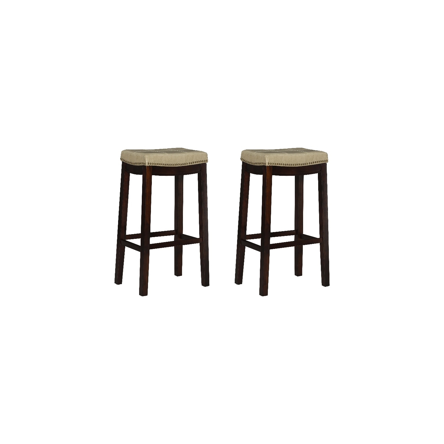 Jeu de 2 tabourets de bar en bois Linon Claridge, beige