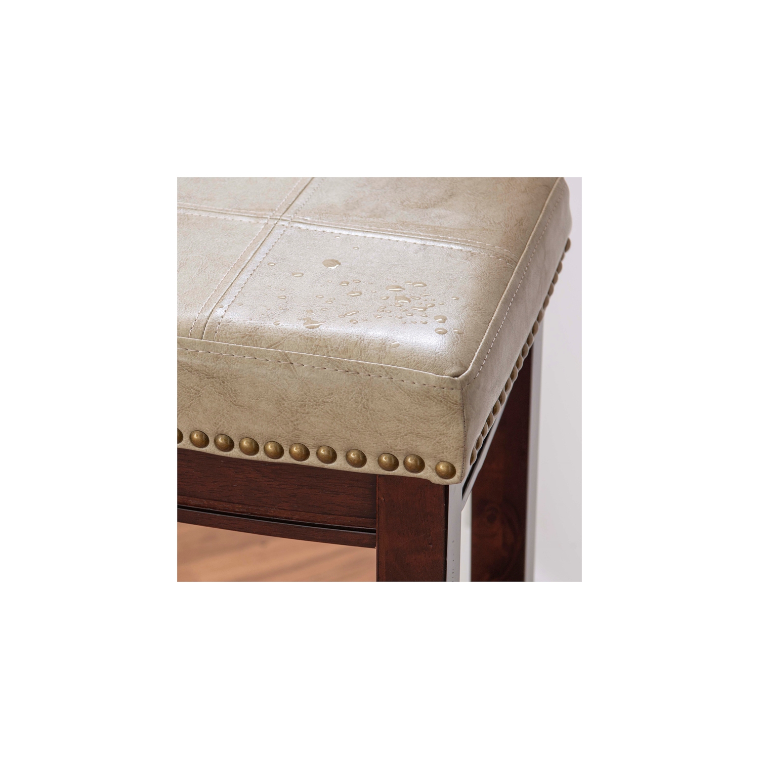 Jeu de 2 tabourets de bar en bois Linon Claridge, beige