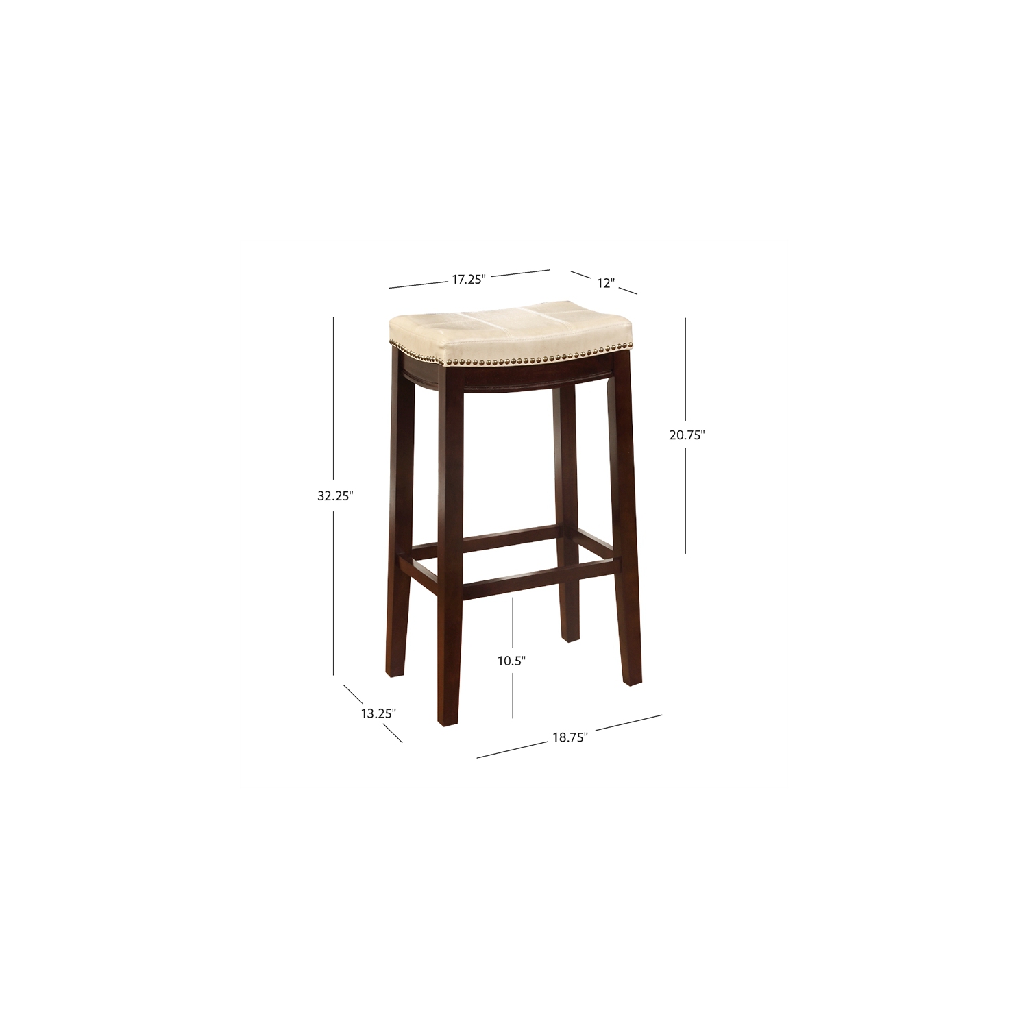 Jeu de 2 tabourets de bar en bois Linon Claridge, beige