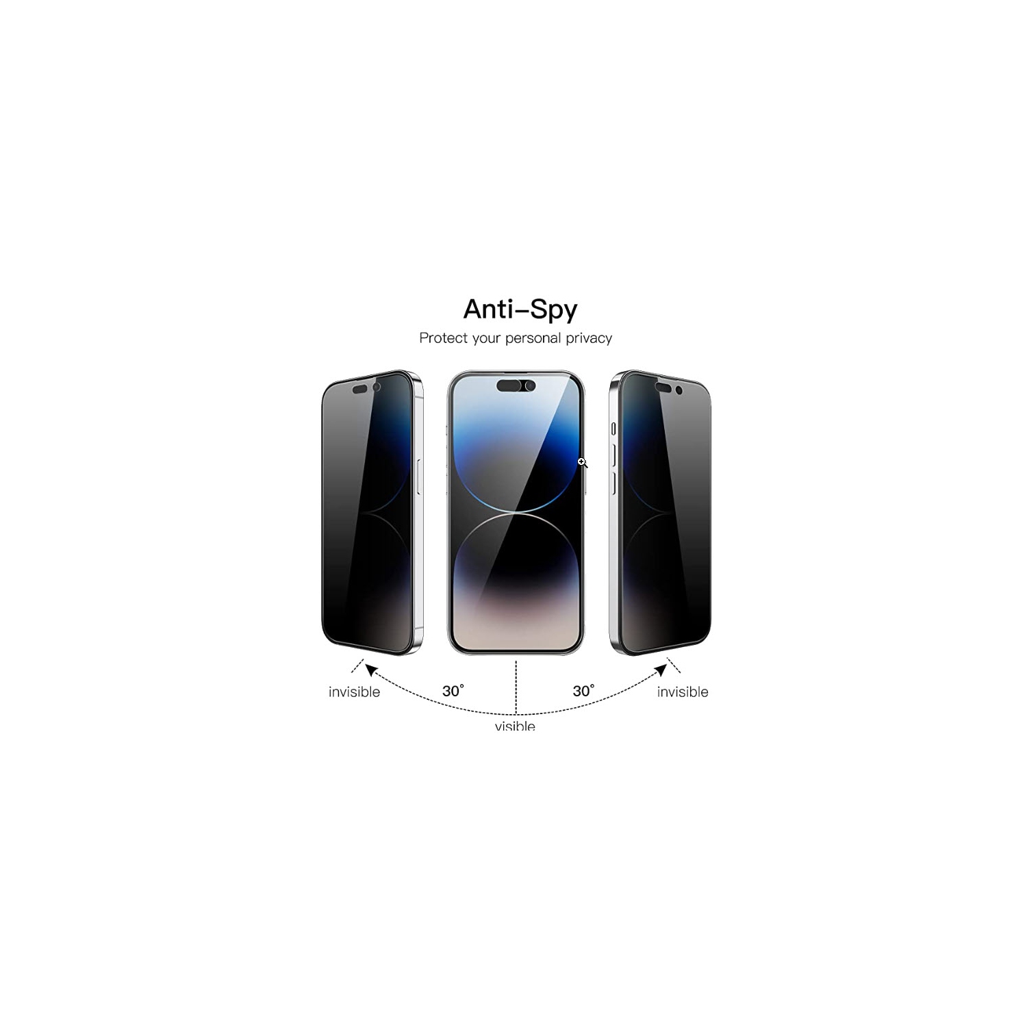 Protecteur d’écran Ultra Privacy pour iPhone 14 Pro Max de 6.7 po, film en verre trempé