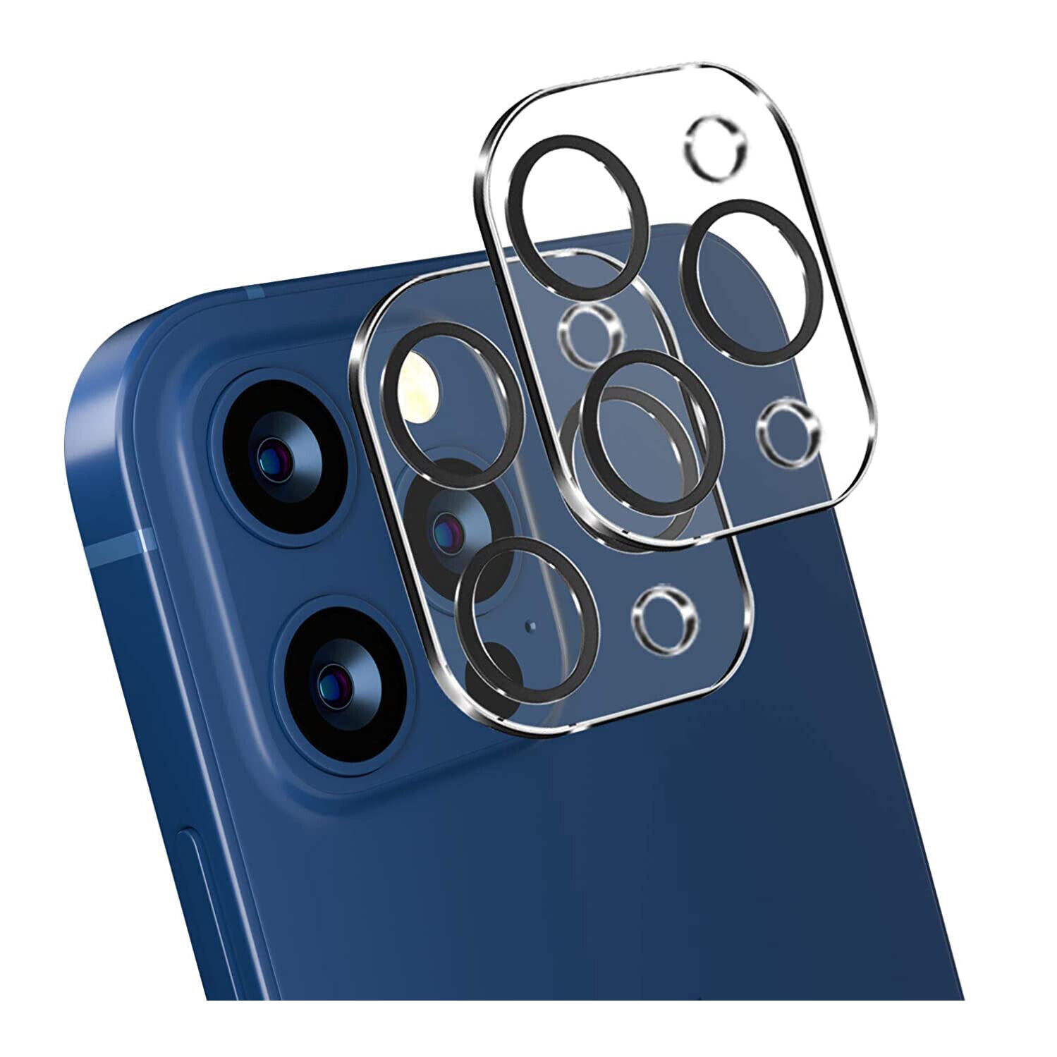 iPhone 12 Mini Shockproof Clear Case & Anti Blue Light Glass & Camera Lens Glass