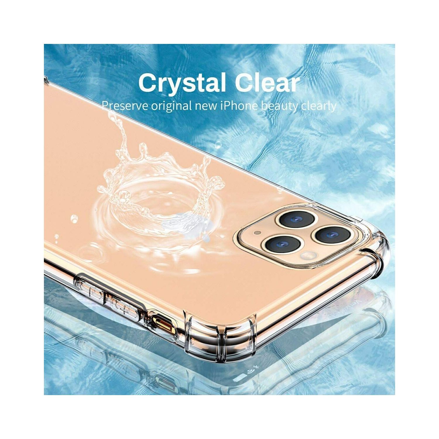 iPhone 12 Mini Shockproof Clear Case & Anti Blue Light Glass & Camera Lens Glass