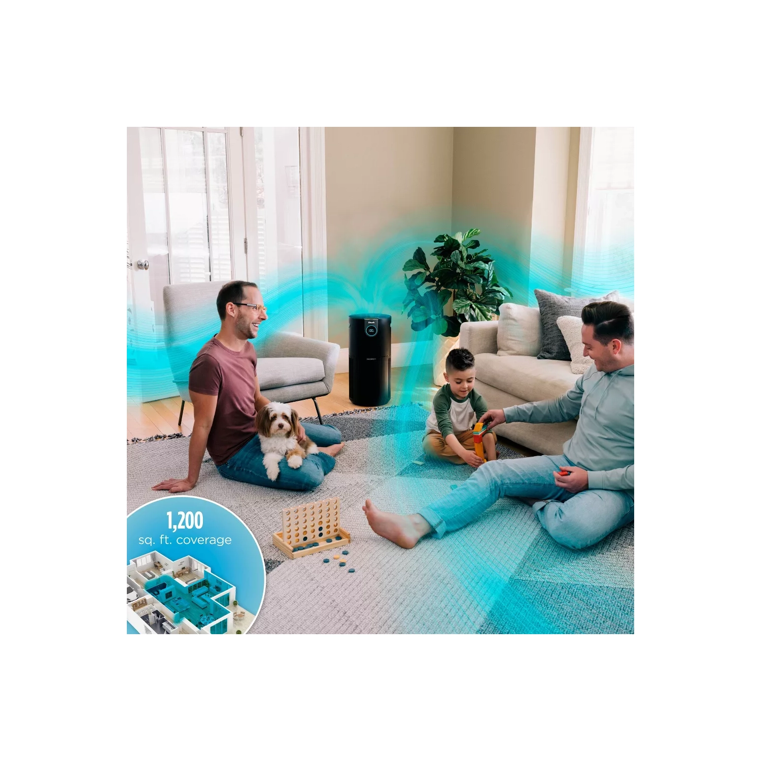 Shark HP202 Purificateur d'air Max avec véritable HEPA, protection antimicrobienne microbane en gris - HP202_GREY