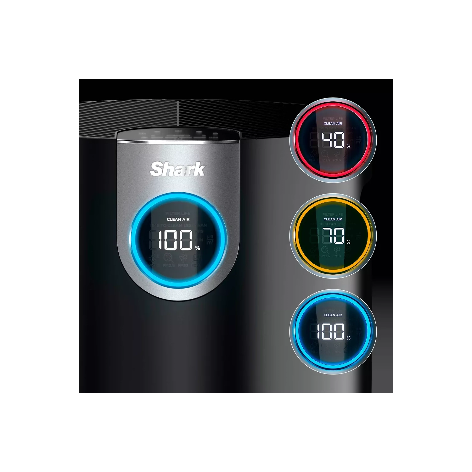 Shark HP202 Purificateur d'air Max avec véritable HEPA, protection antimicrobienne microbane en gris - HP202_GREY