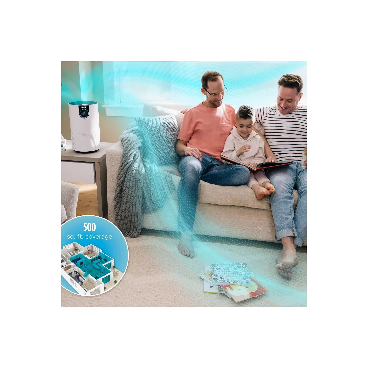 Shark HP201 Purificateur d'air Max avec véritable HEPA, protection antimicrobienne microbienne en blanc - HP201_white