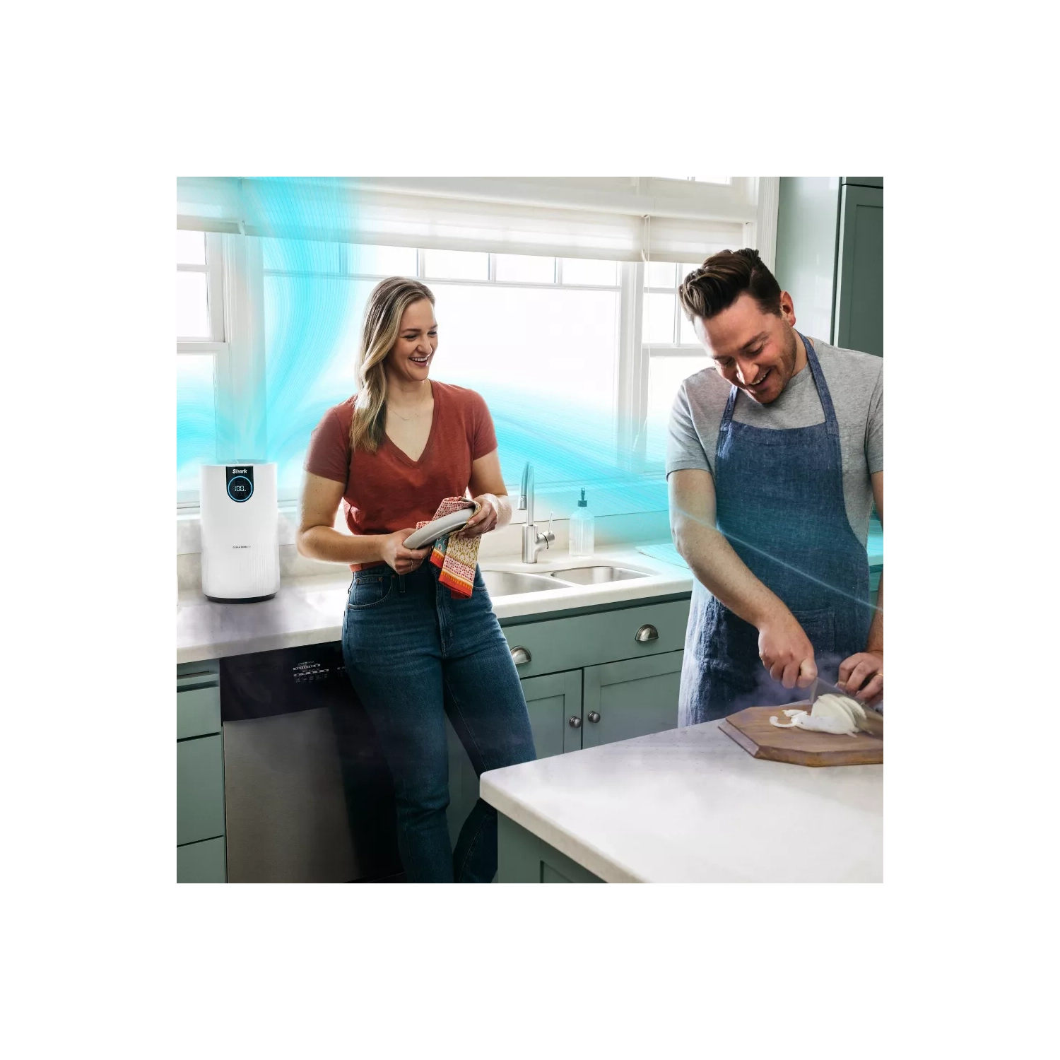 Shark HP201 Purificateur d'air Max avec véritable HEPA, protection antimicrobienne microbienne en blanc - HP201_white