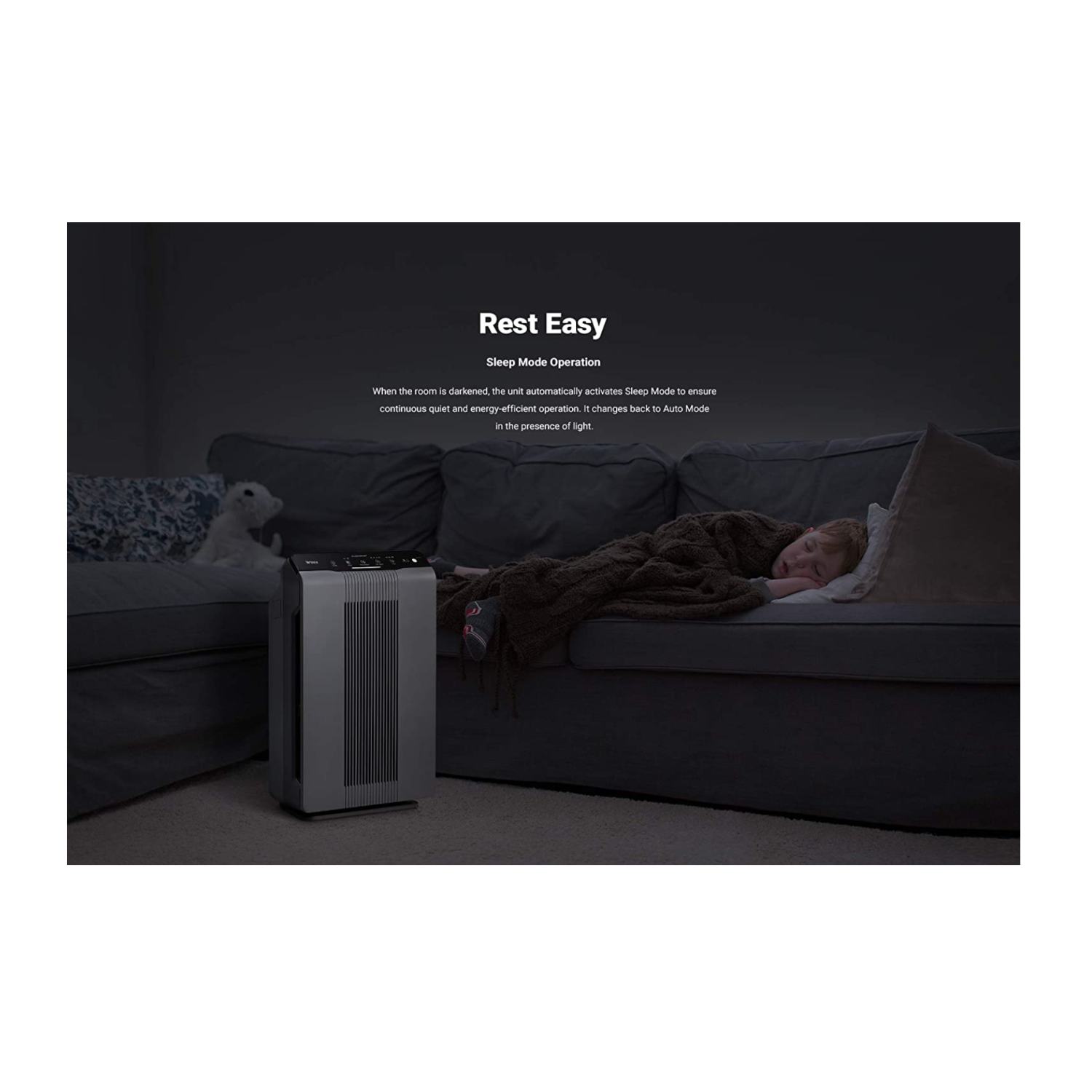 Purificateur d'air PlasmaWave de Winix avec filtre HEPA véritable, réduisant les odeurs, filtre au charbon en matériau solide, gris