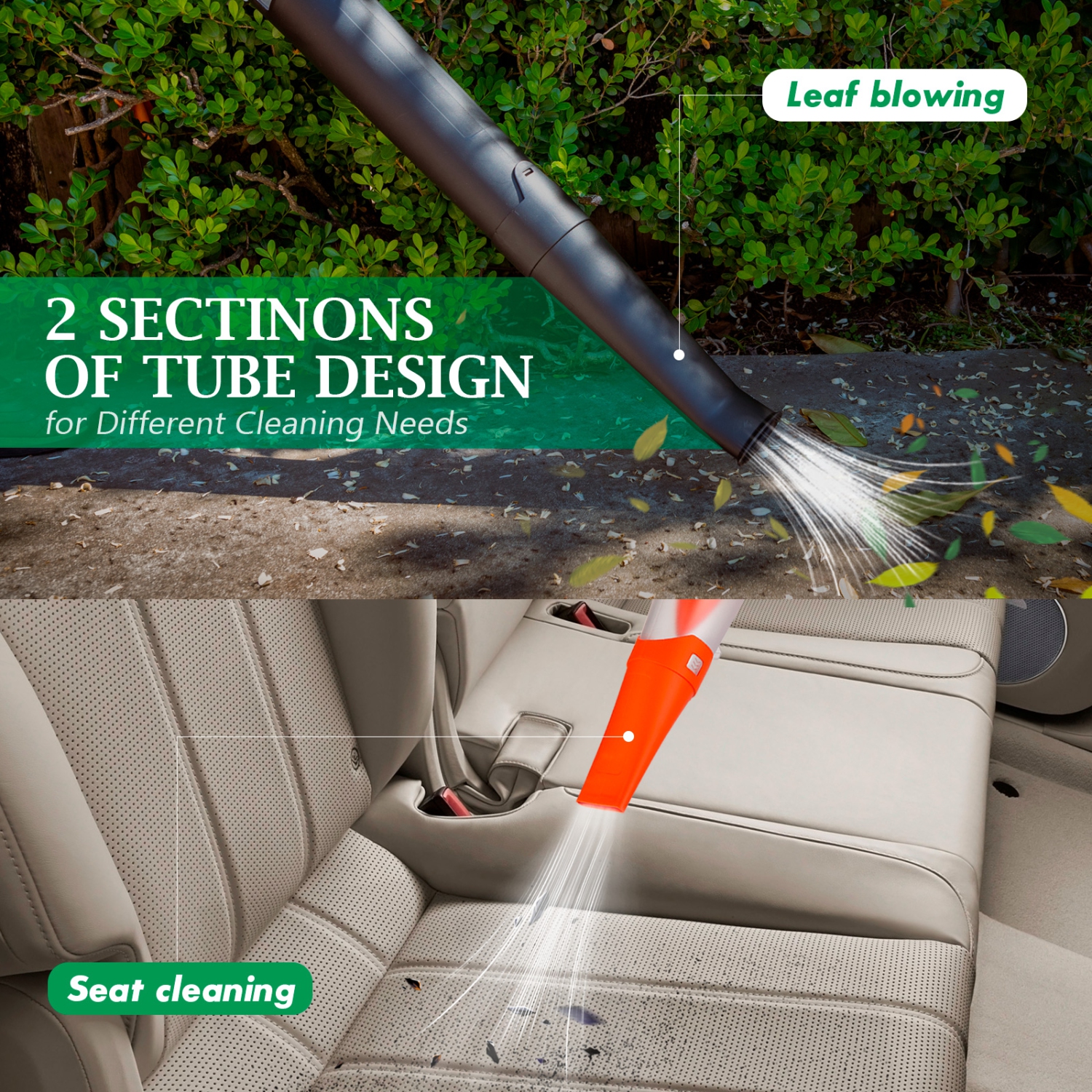 Ukoke 20V Cordless Leaf Blower- 2.0 Ah Brushless Leaf Blower Lithium Battery and Charger Included, for Blowing Snow Debris, Leaves, and Dust