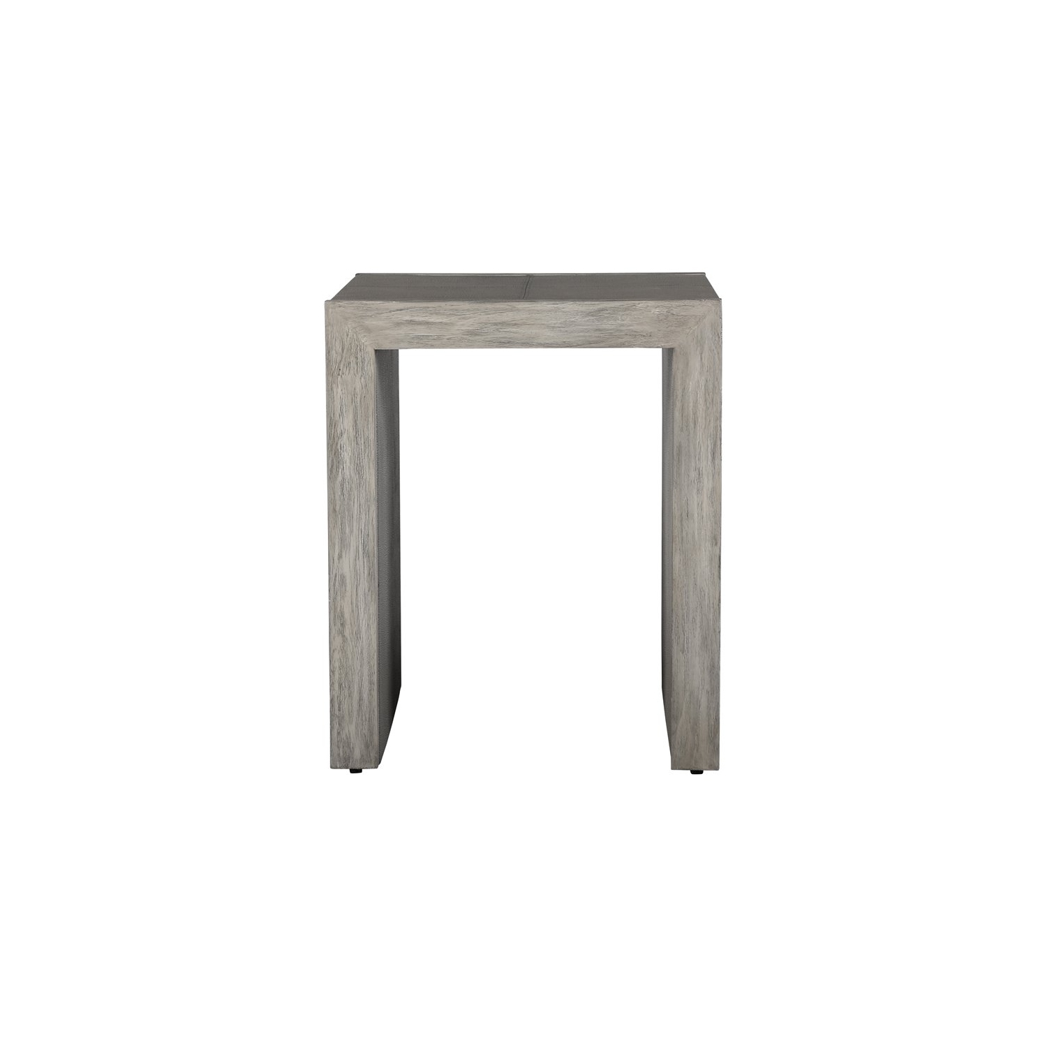 Uttermost Aerina Contemporary Wood & Faux Shagreen End Table in Light Gray