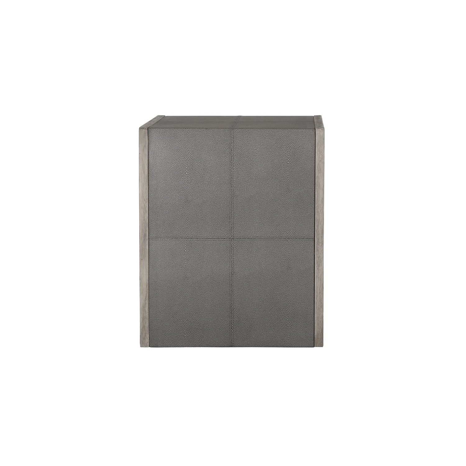 Uttermost Aerina Contemporary Wood & Faux Shagreen End Table in Light Gray