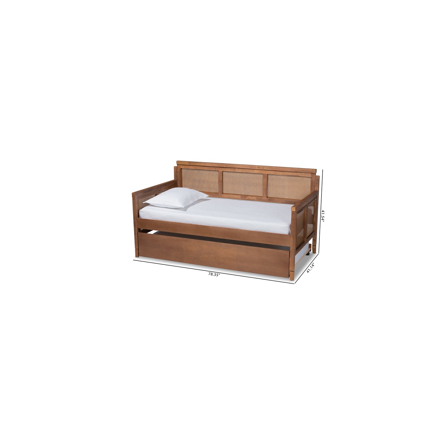 Bowery Hill Ash Brown Finished Wood Daybed with Trundle