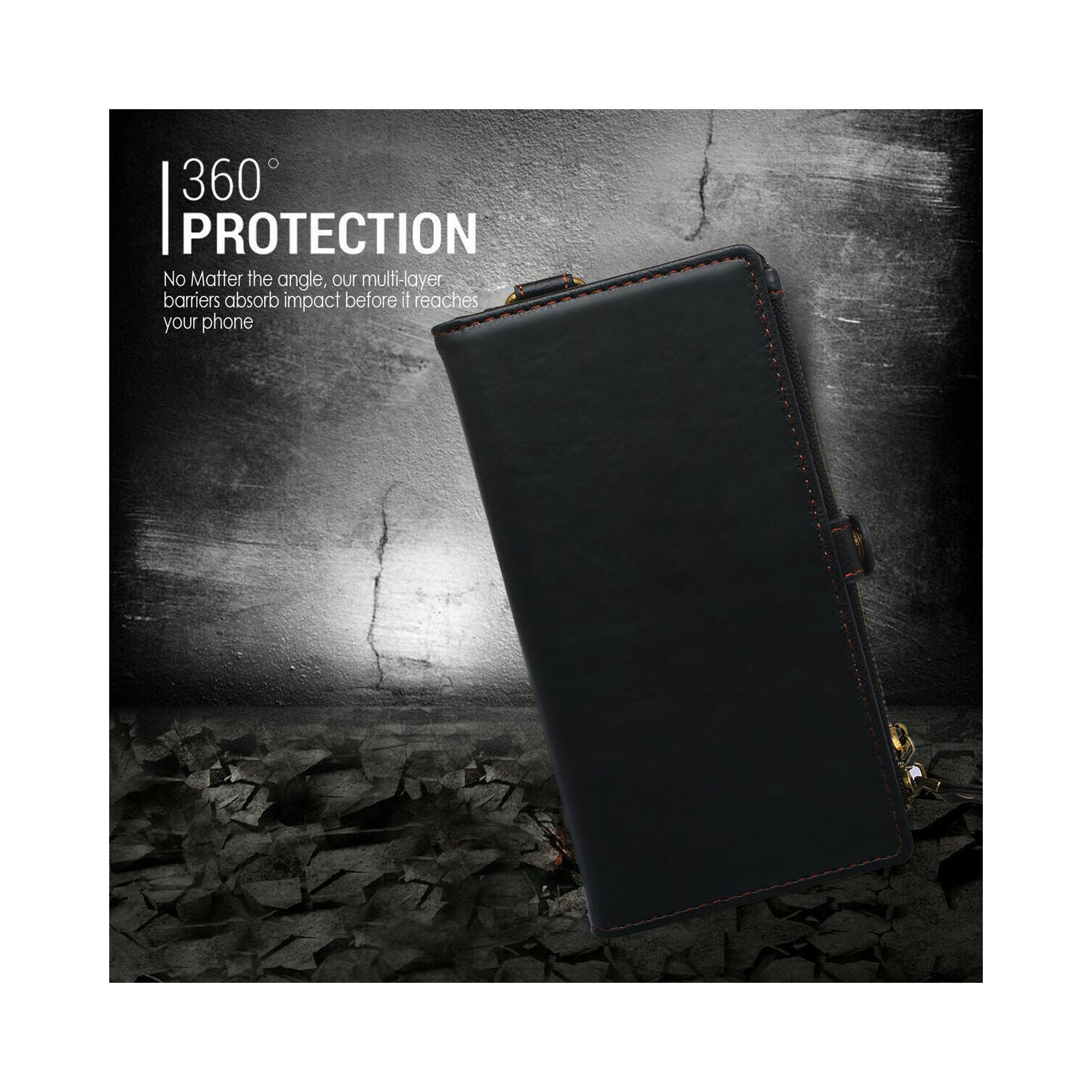 For Samsung Galaxy S21 Plus 6.7" Vintage PU Leather Wallet Case w/Zipper Pocket