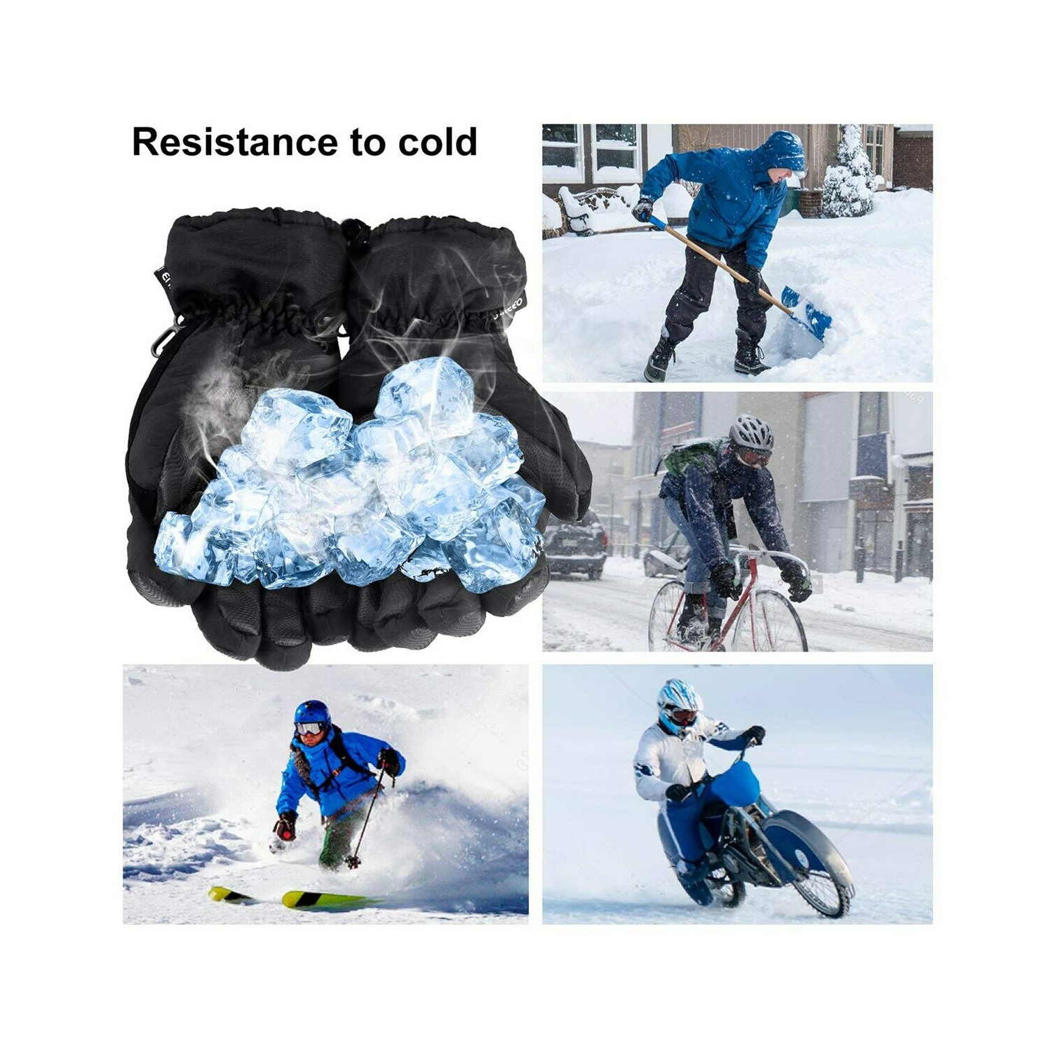 Masque de ski de Balaclava + gants de ski, planche à neige et motocyclette Riding CA