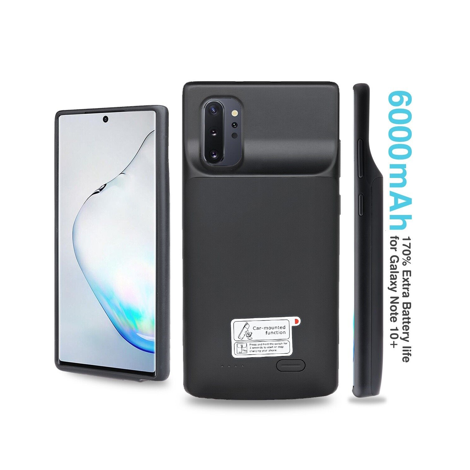 Samsung Galaxy Note 10+ 10 High Capacity 6000mAh Battery Case with S-Pen Hole