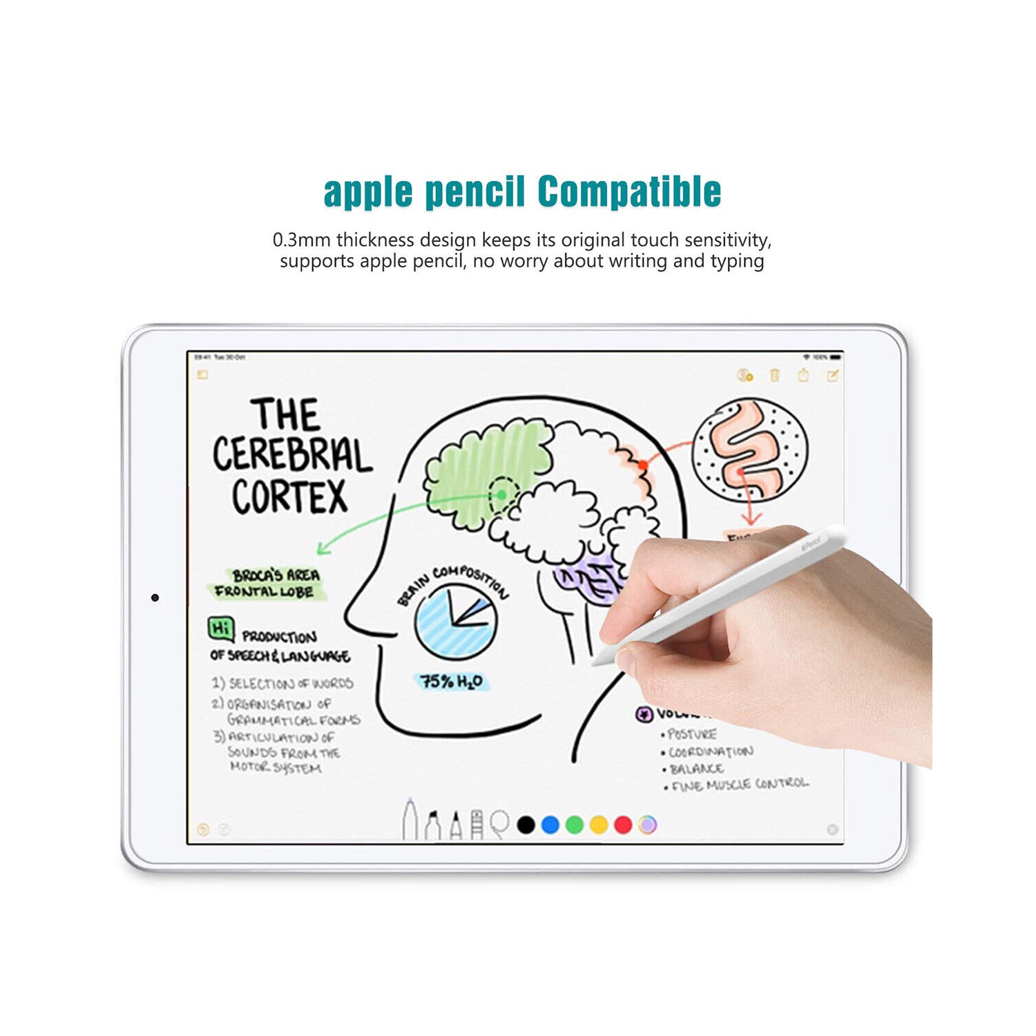 Protecteur d’écran Ultra HD/mat antireflet/verre trempé pour tous les modèles de iPad