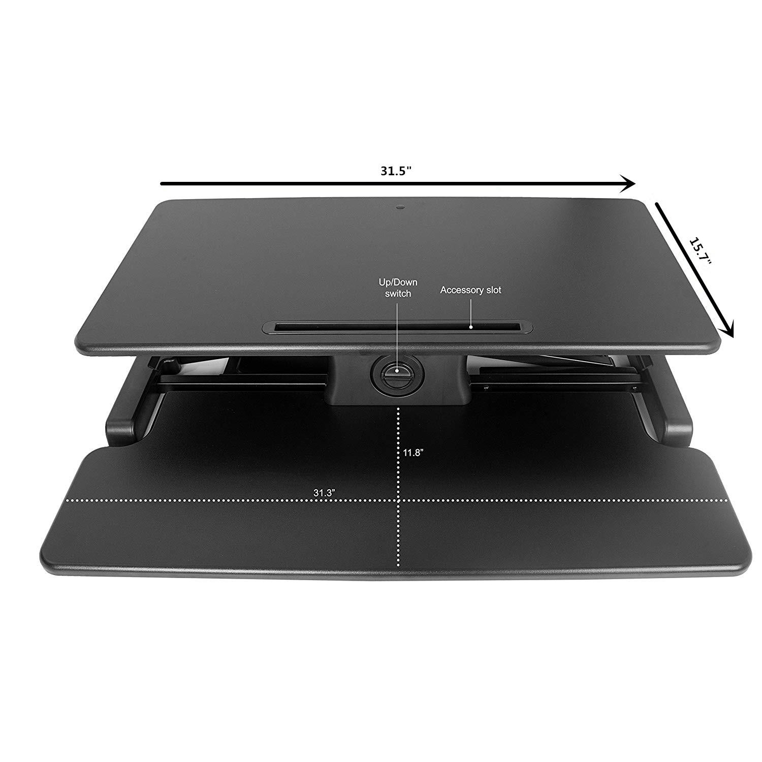 Standing Desk Converter, Electric Sit Stand Desk,Height Adjustable Task Desks & Workstations, One-Touch Button 31.5" Desk Riser Fits Dual Monitor