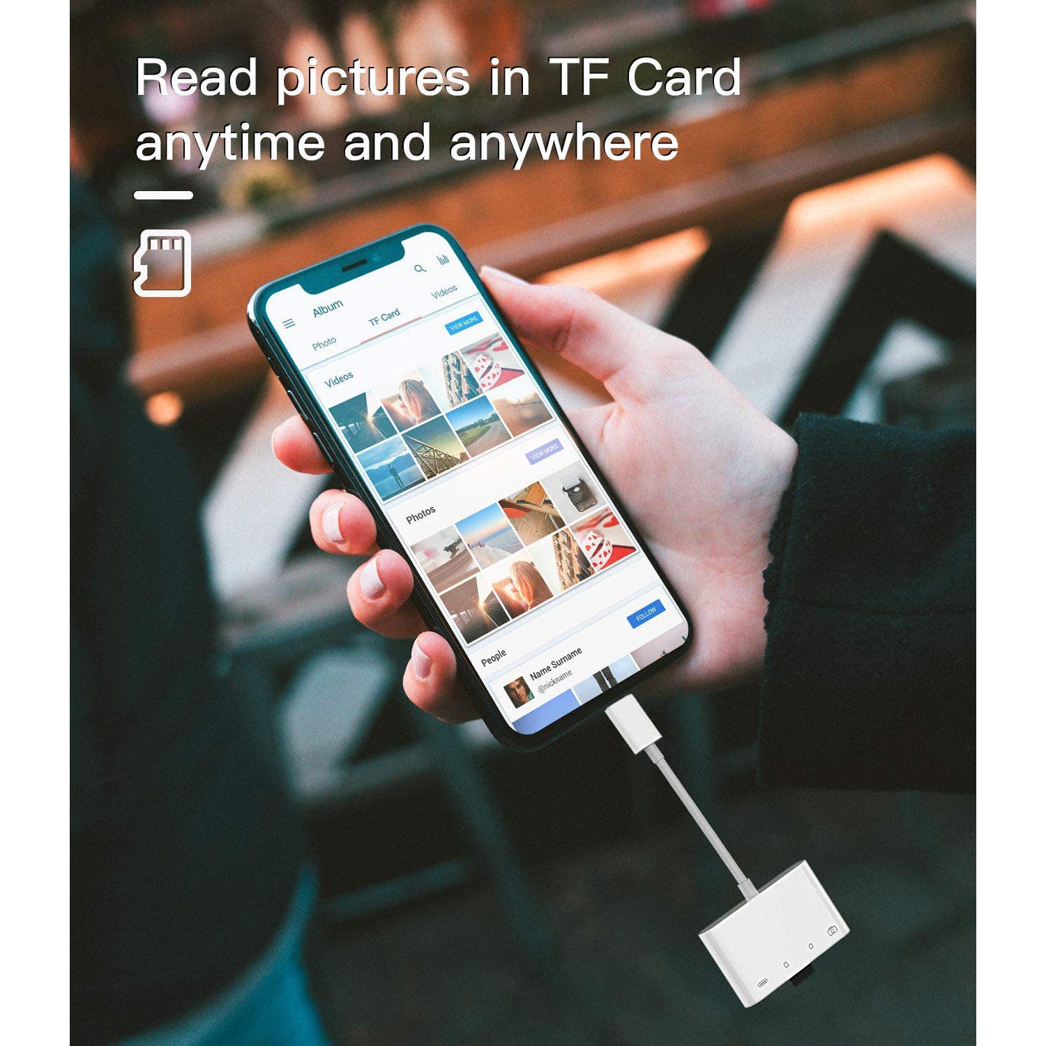 SD Card Reader for Iphone Dongle Lightning to USB Micro TF Charger Cable OTG Adapter Accessorie for Apple Camera Memory Mouse Keyboard Viewer Flash