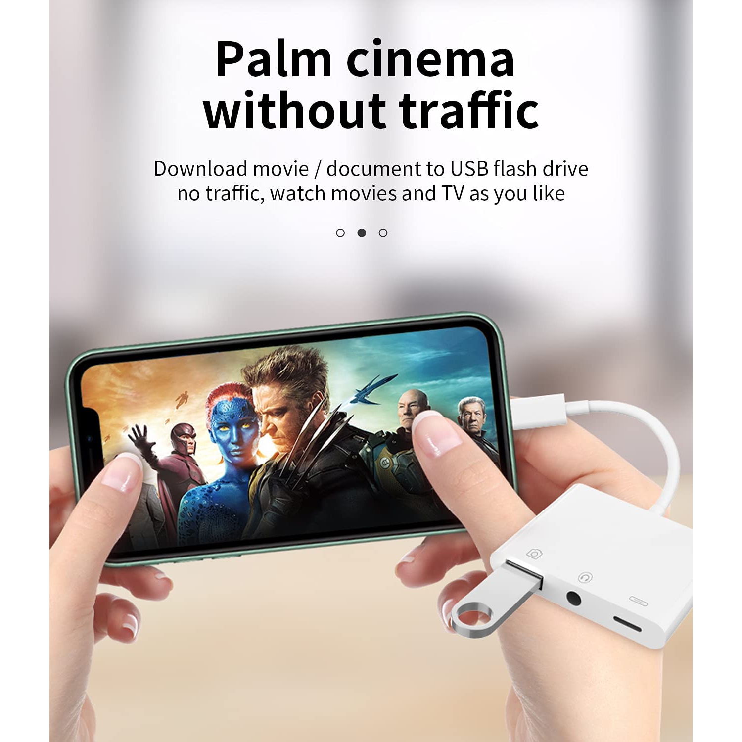 Lightning to 3.5mm Headphone Jack(3in1)USB Charger AUX Cable Dongle for Iphone Adapter Audio OTG for Apple 13 12 11 Pro Max Xr X 8 7plus Ipad Camera