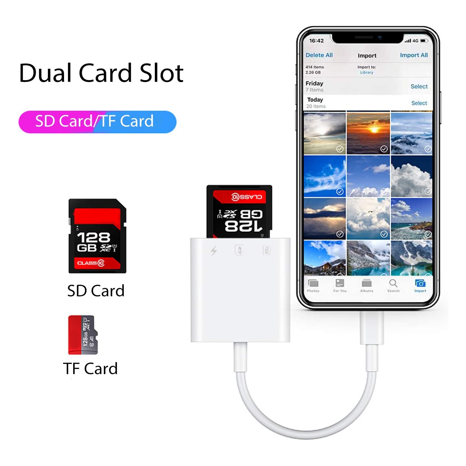 Apple MFi Certified] Lightning to SD Card Camera Reader for iPhone 